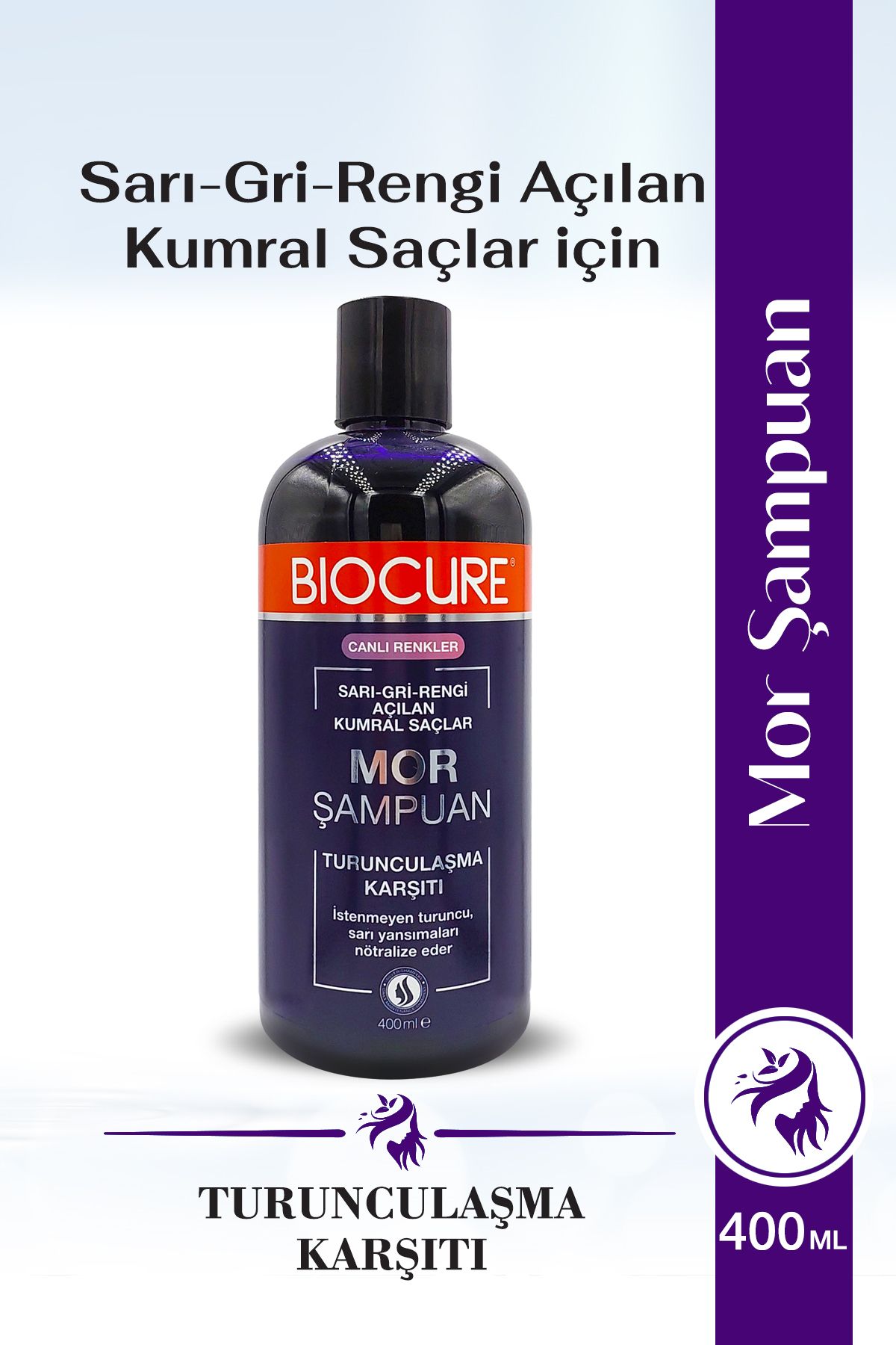 Biocure Turunculaşma Karşıtı Mor Şampuan / Sarı-gri-rengi Açılan Kumral Saçlar Için 400 ml