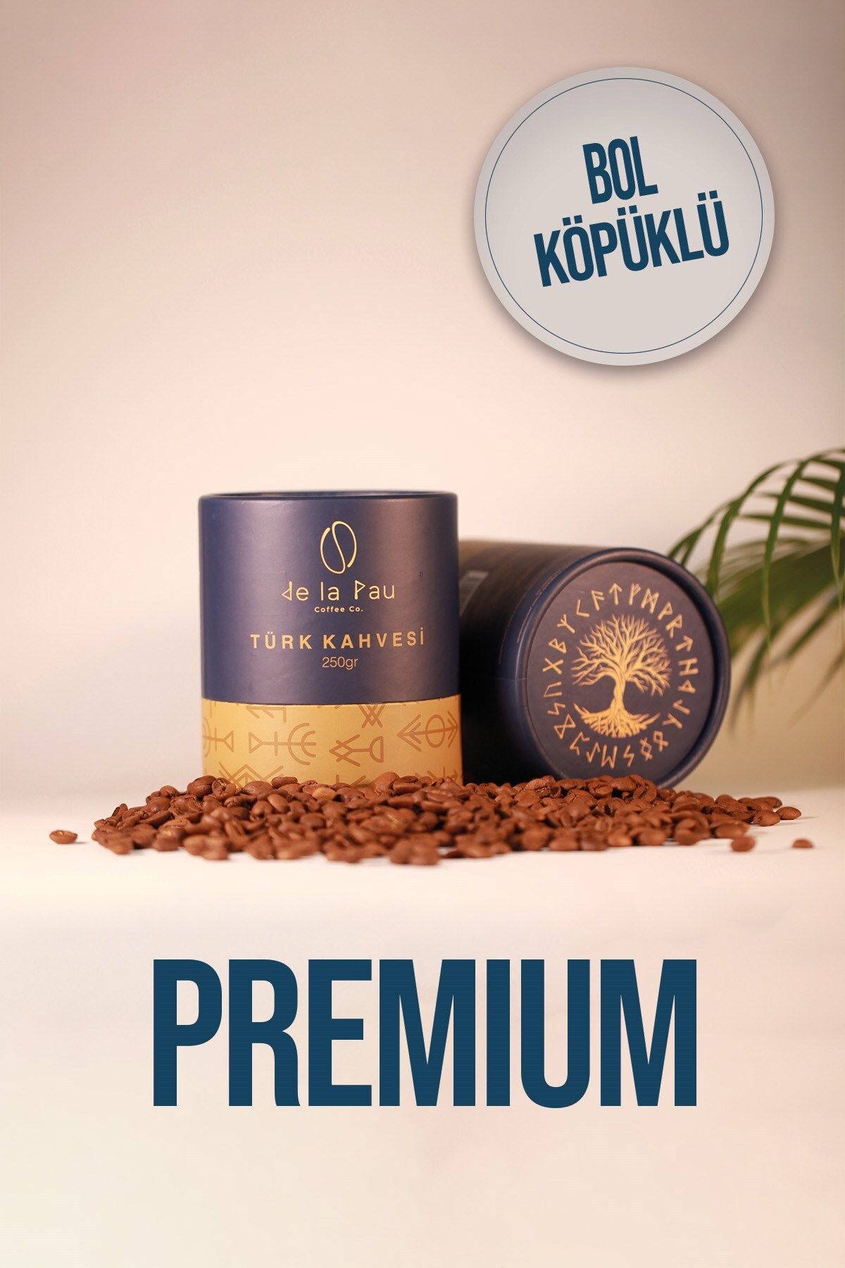 DELAPAU Türk Kahvesi Premium Taze Öğütülmüş Bol Köpüklü Özel Silindir Kutu 250 gr