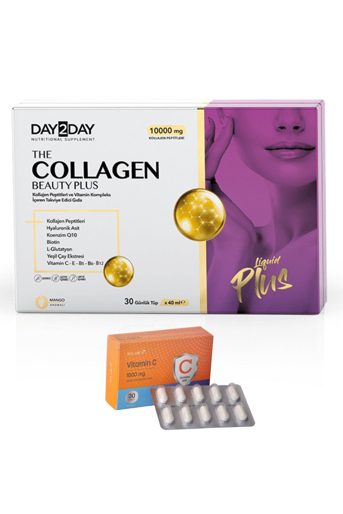 DAY2DAY Collagen Beauty Plus 30 Günlük Tüp Estellife C Vitamini 1000 mg