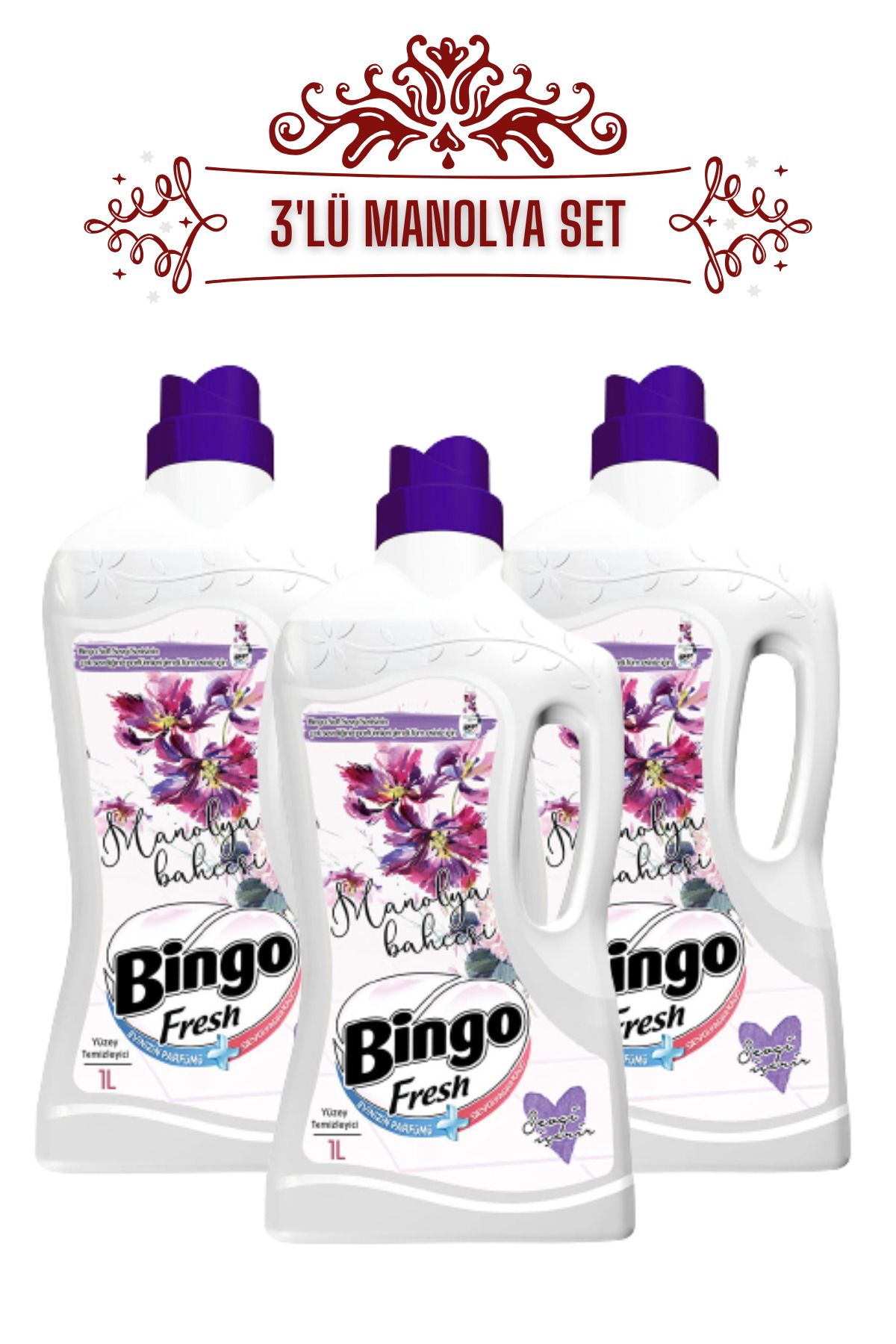 Bingo Manolya 1L Yüzey Temzileyici 3'Lü Set