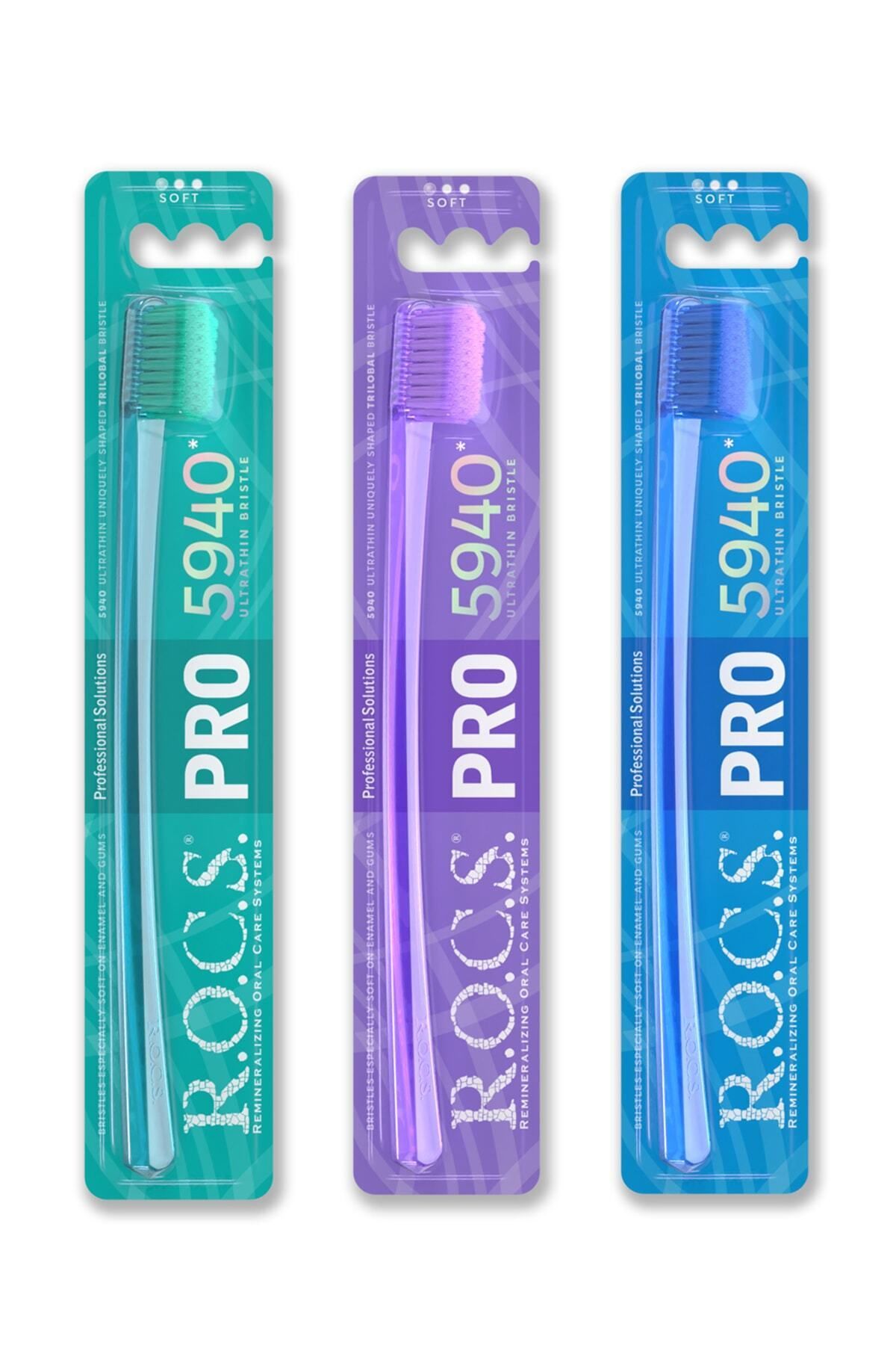 R.O.C.S. Pro 5940 Adet Fırça Kılı Içeren Diş Fırçası - 3 Adet
