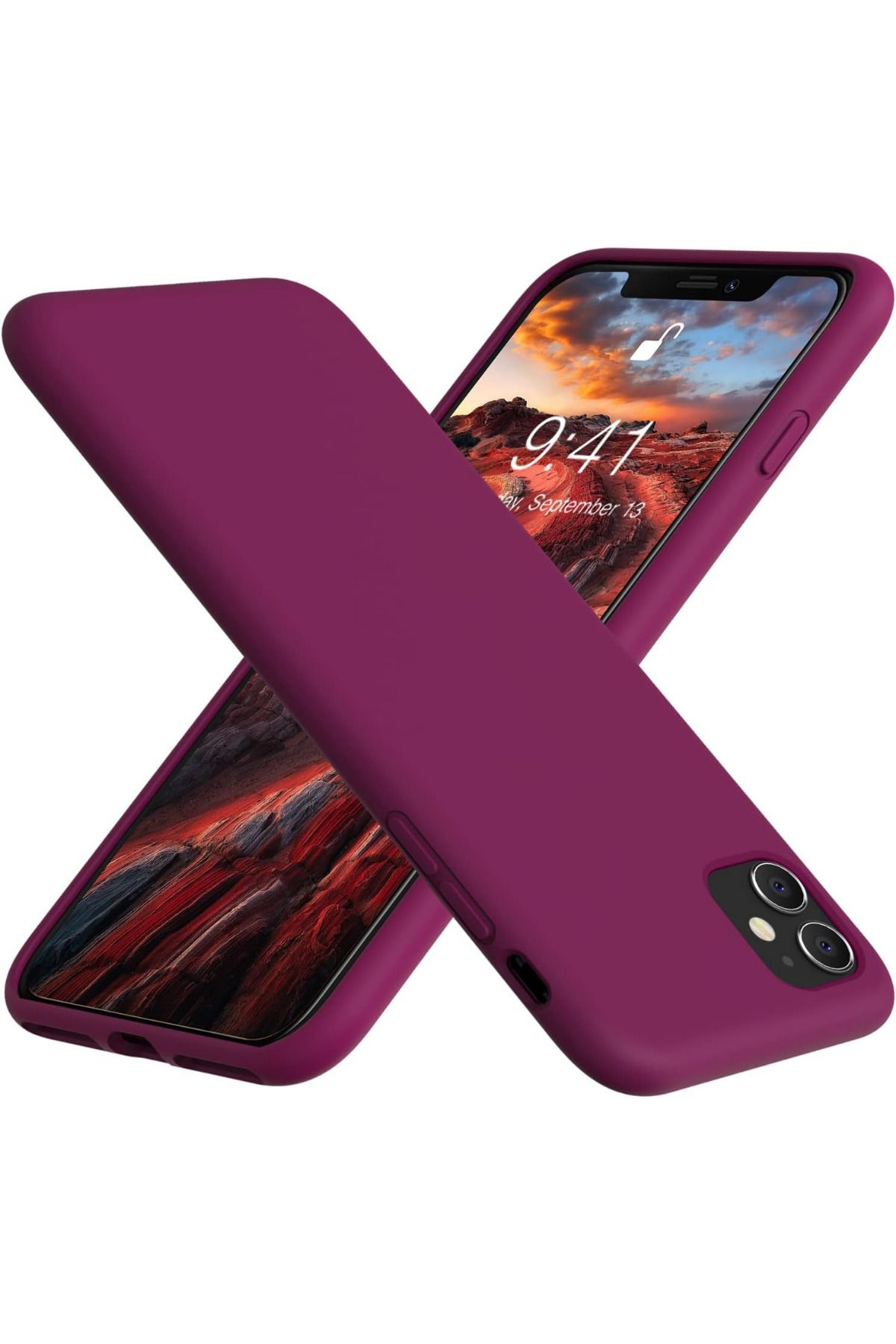KVK PRİVACY Apple Iphone 11 Uyumlu Altı Kapalı Lansman Kılıf Kapak Bordo