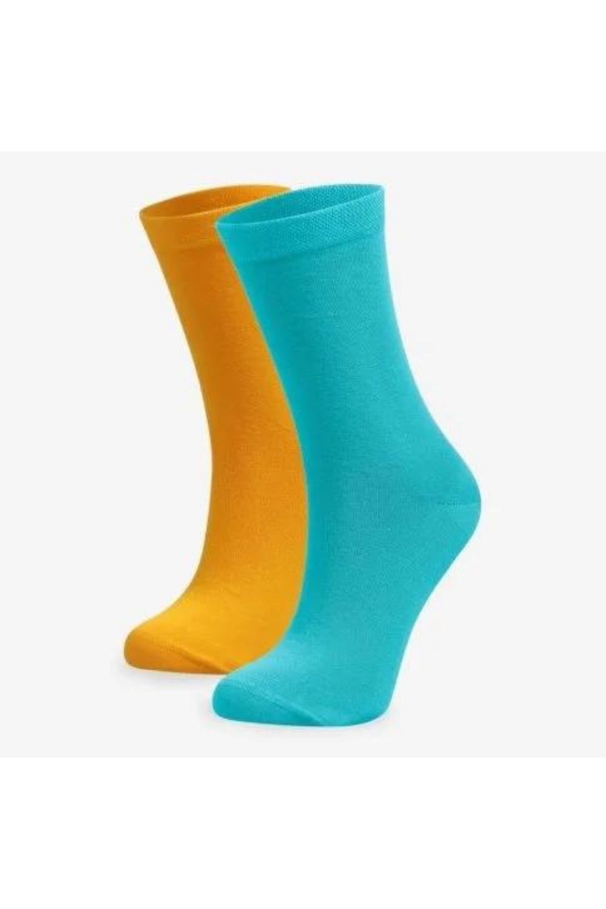 Bolero Çorap Turkuaz Pembe 2'li %100 Organik Kadın Pamuk Çorap
