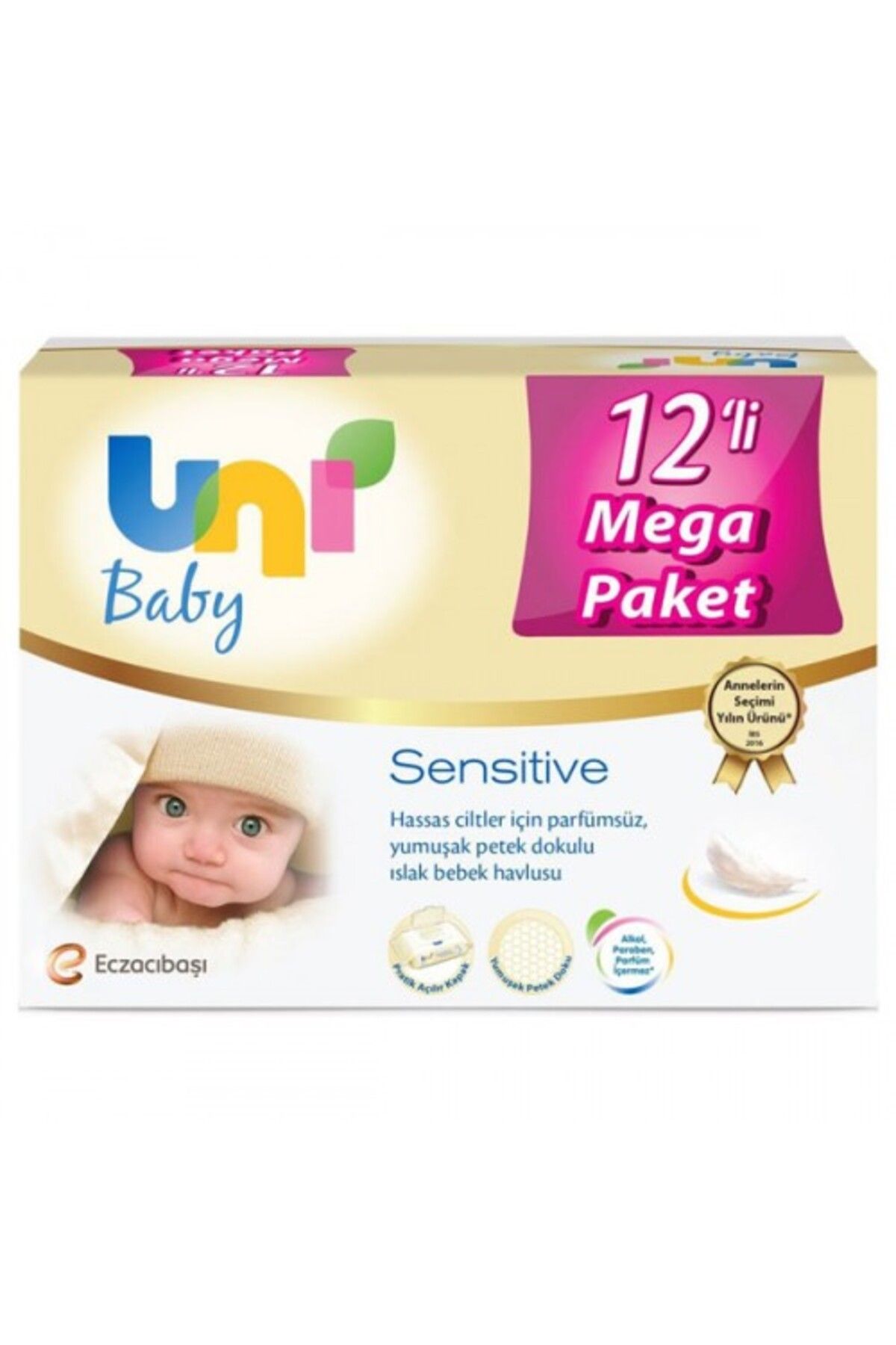 Uni Baby Sensitive Islak Bebek Havlusu 12 Li Fırsat Paketi(672 YAPRAK)