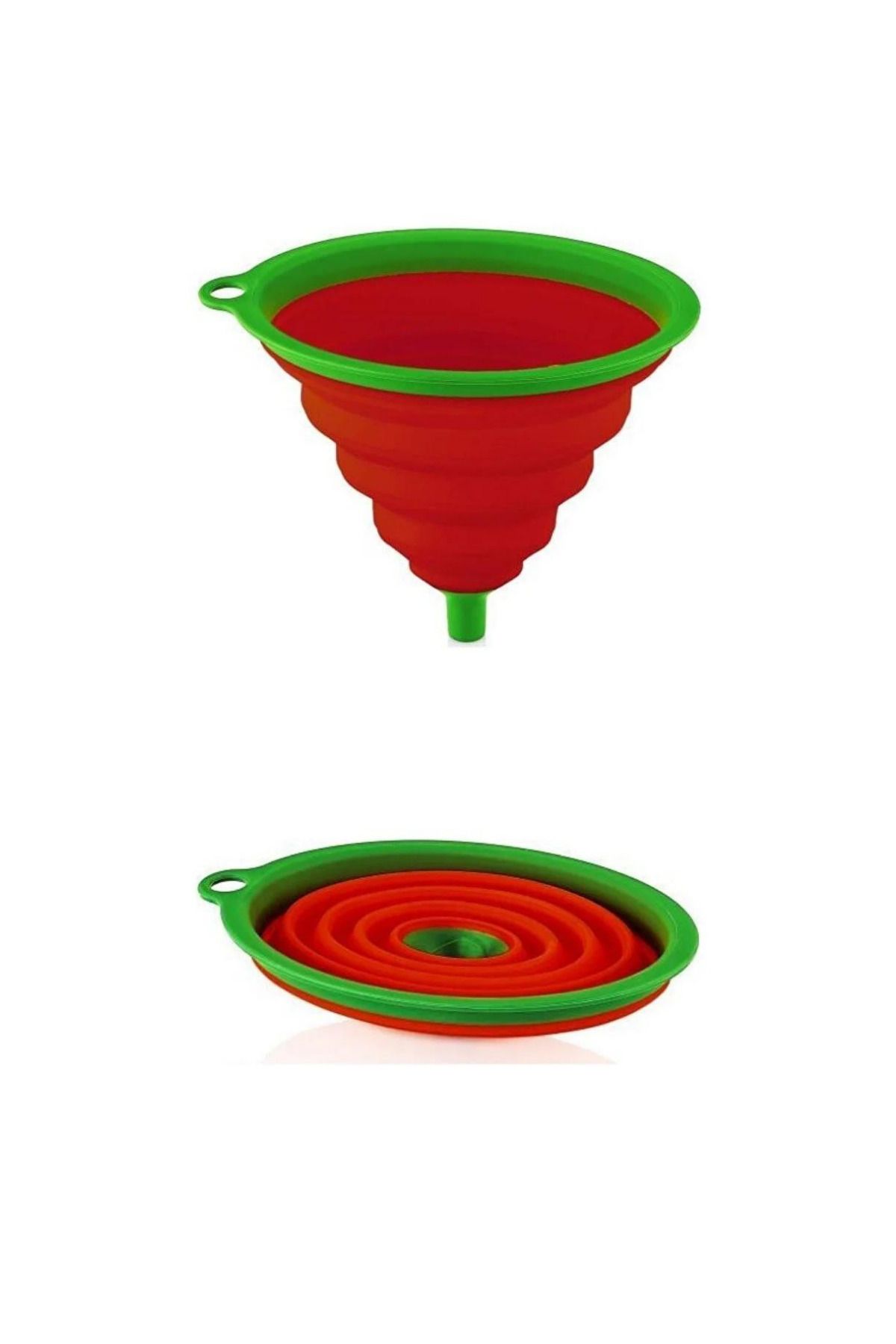 Kitchen Design Lab Yeşil Kırmızı Yer Kaplamaz Akordiyon Katlanabilir Kavanoz Hunisi