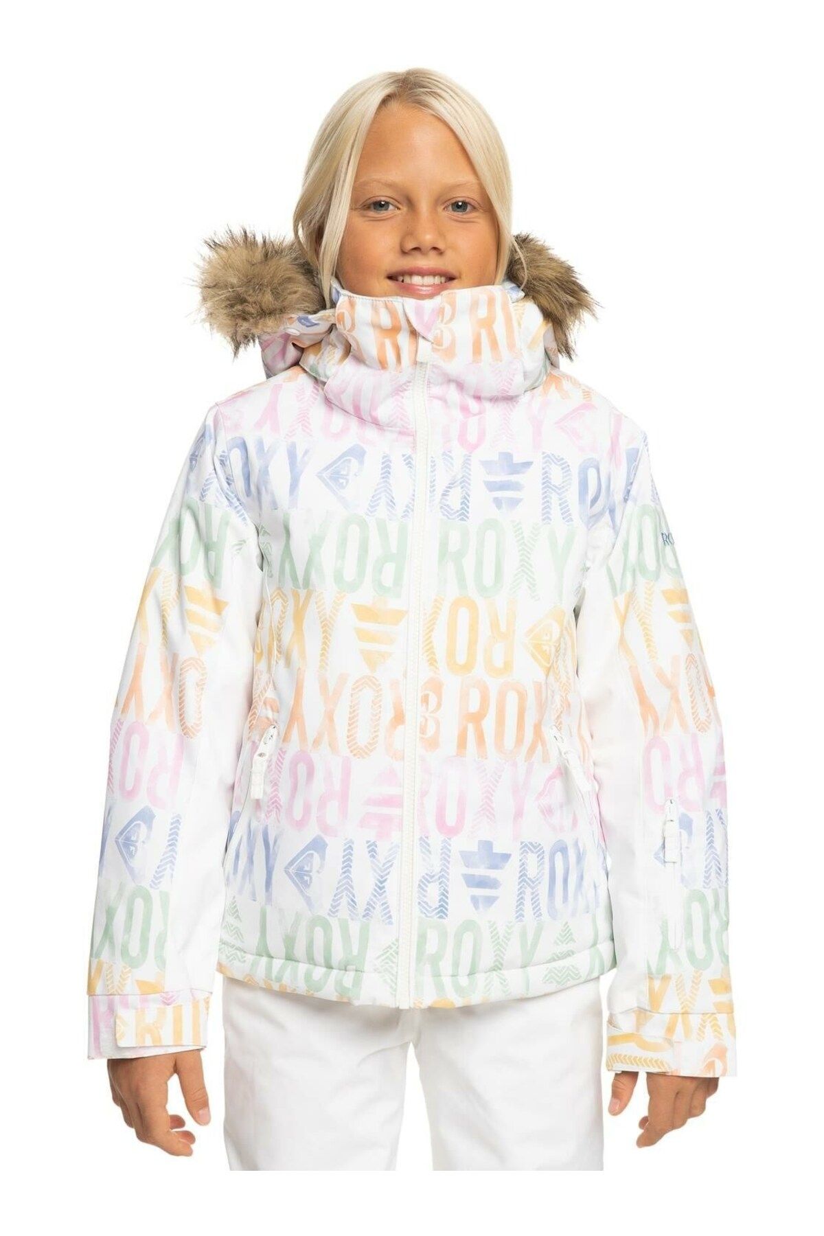Roxy Snowboard Ceketi Brıght Whıte Sapın Rg Çocuk Çeket - Mont