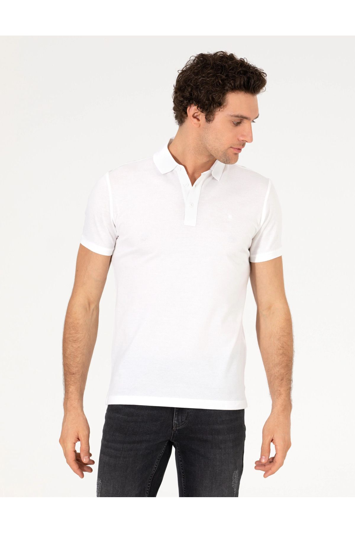 Cacharel Beyaz Polo Yaka Slim Fit Basic T-Shirt G051SZ011.000.1592189.VR013