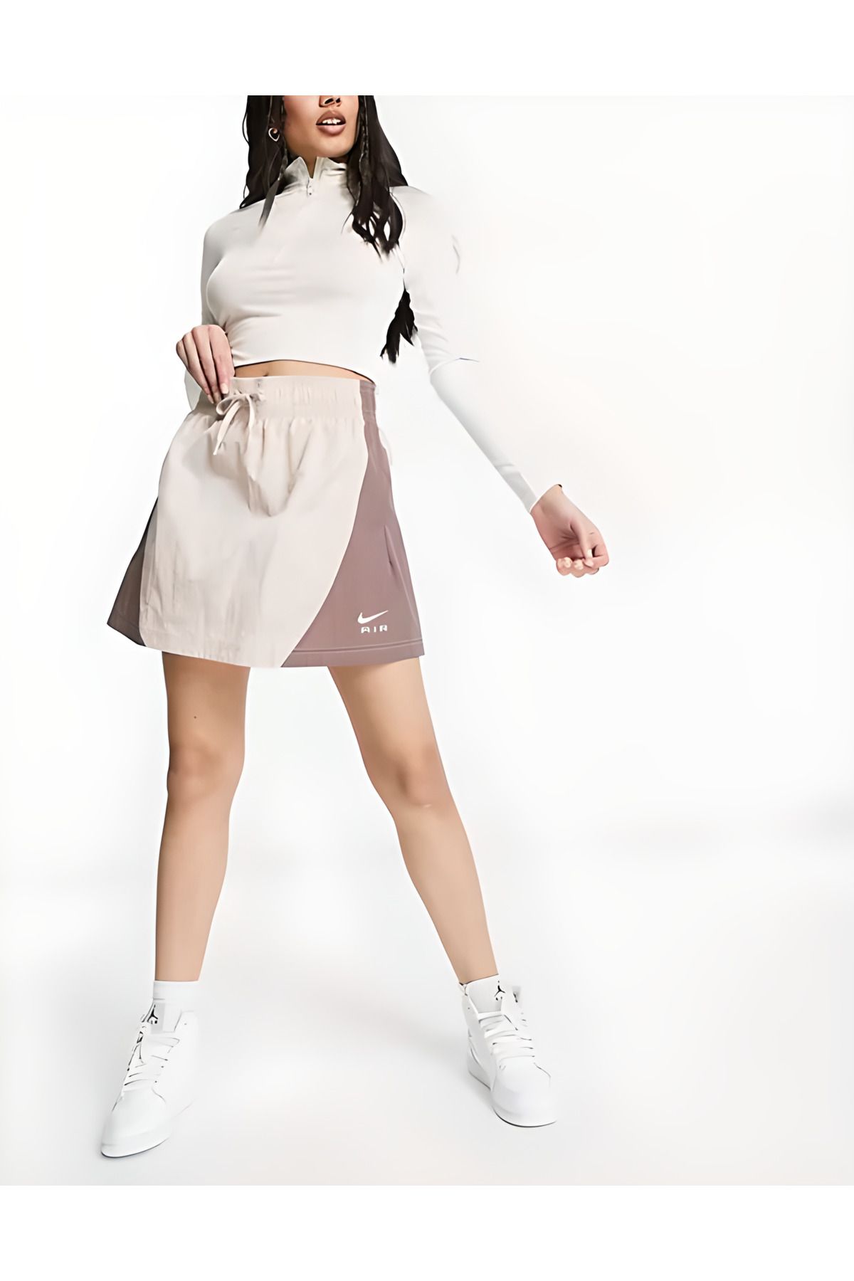 Nike Air Yüksek Belli Dokuma Kadın Mini Eteği