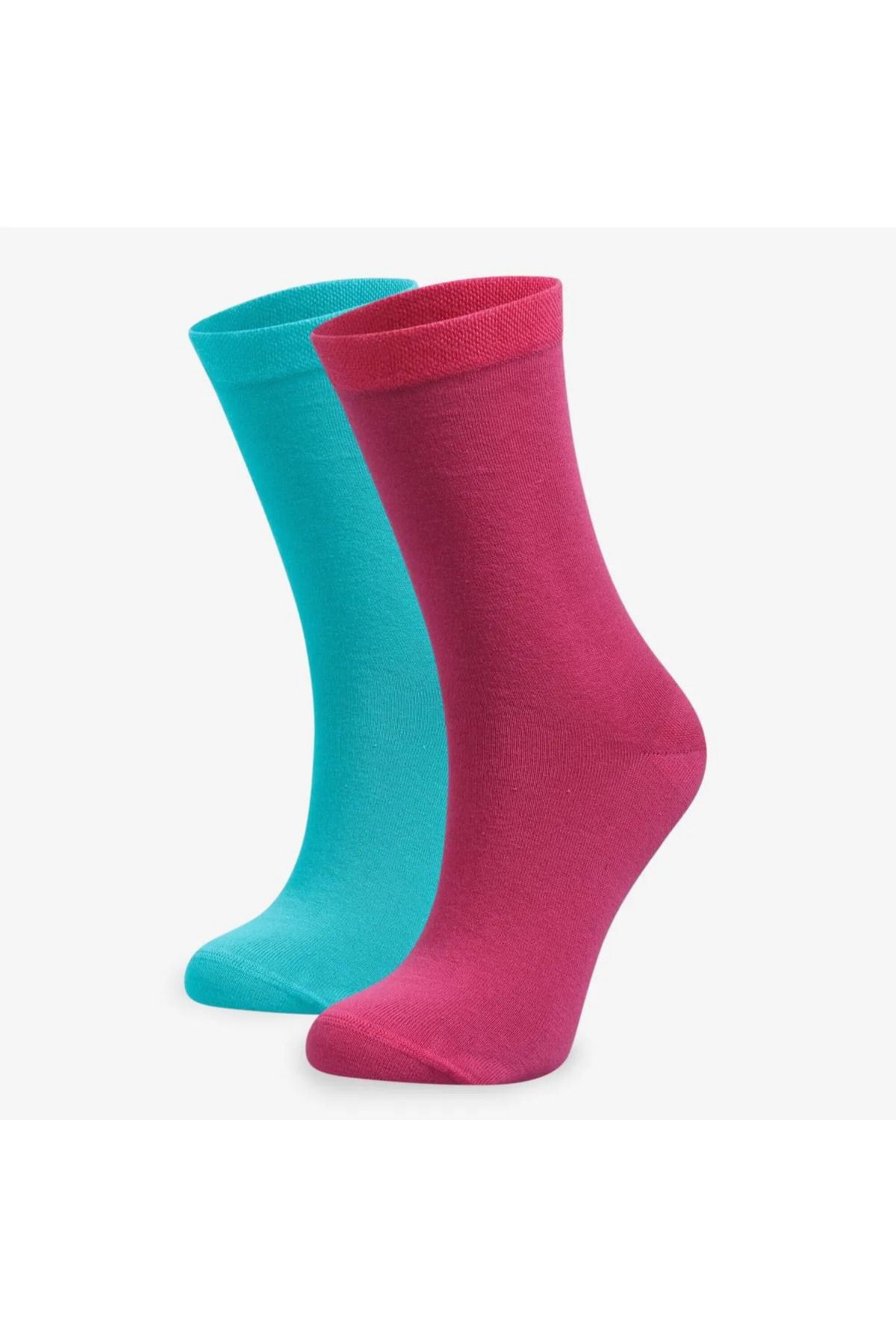 Bolero Çorap Turkuaz Pembe 2'li %100 Organik Kadın Pamuk Çorap