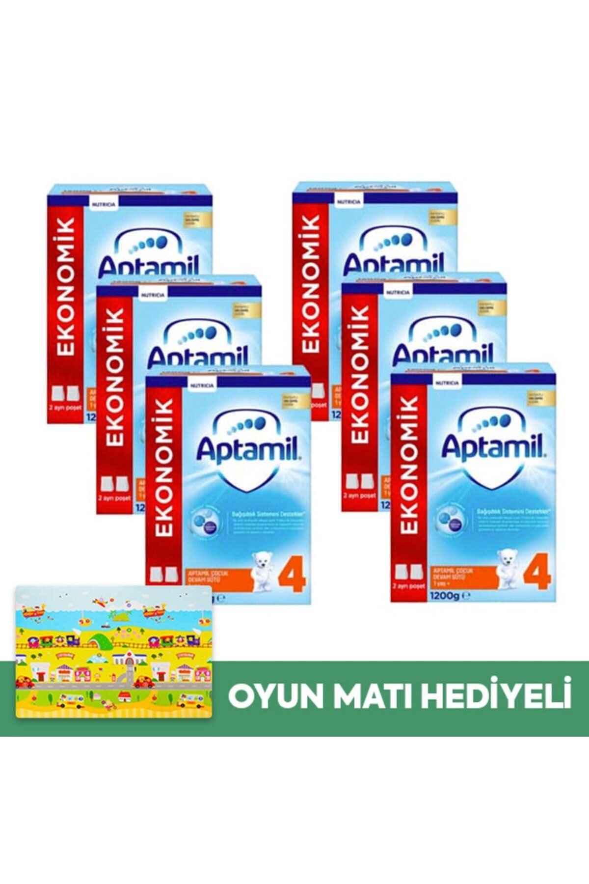Aptamil 4 Çocuk Sütü Yeni Formül 1200 gr X 6 Adet (OYUN MATI HEDİYELİ)