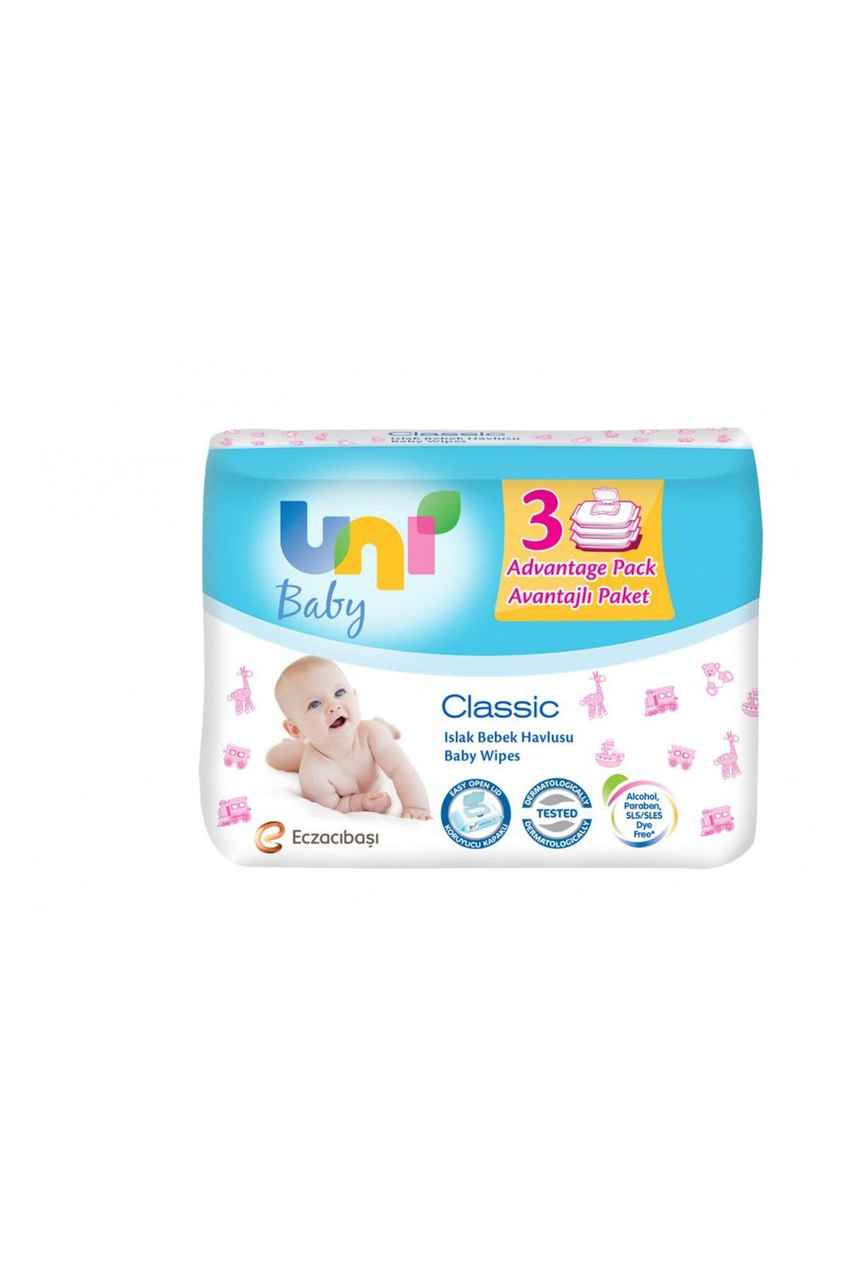 Uni Baby Classic Islak Havlu 56 Lı X 3 Adet