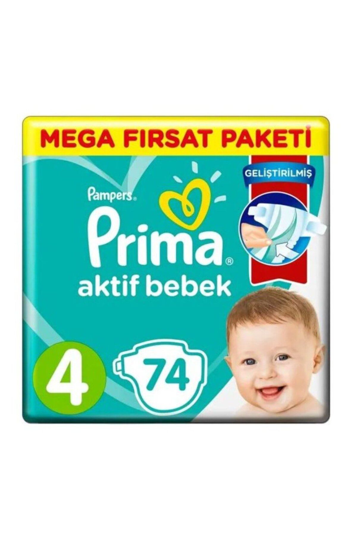 Prima Bebek Bezi Aktif Bebek Mega Fırsat Paket Maxi 4 No 74 Lü