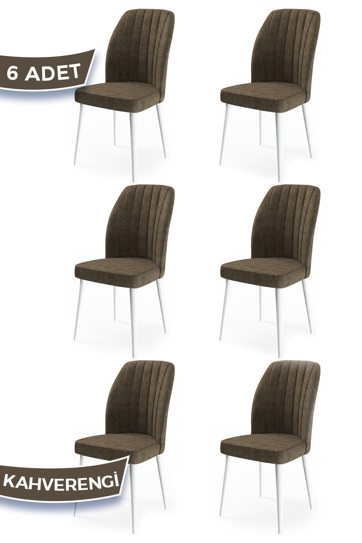 Canisa Concept Etra Serisi Ahşap Gürgen Ayaklı 1.sınıf 6 Adet Sandalye / Renk Turkuaz Ayaklar Beyaz