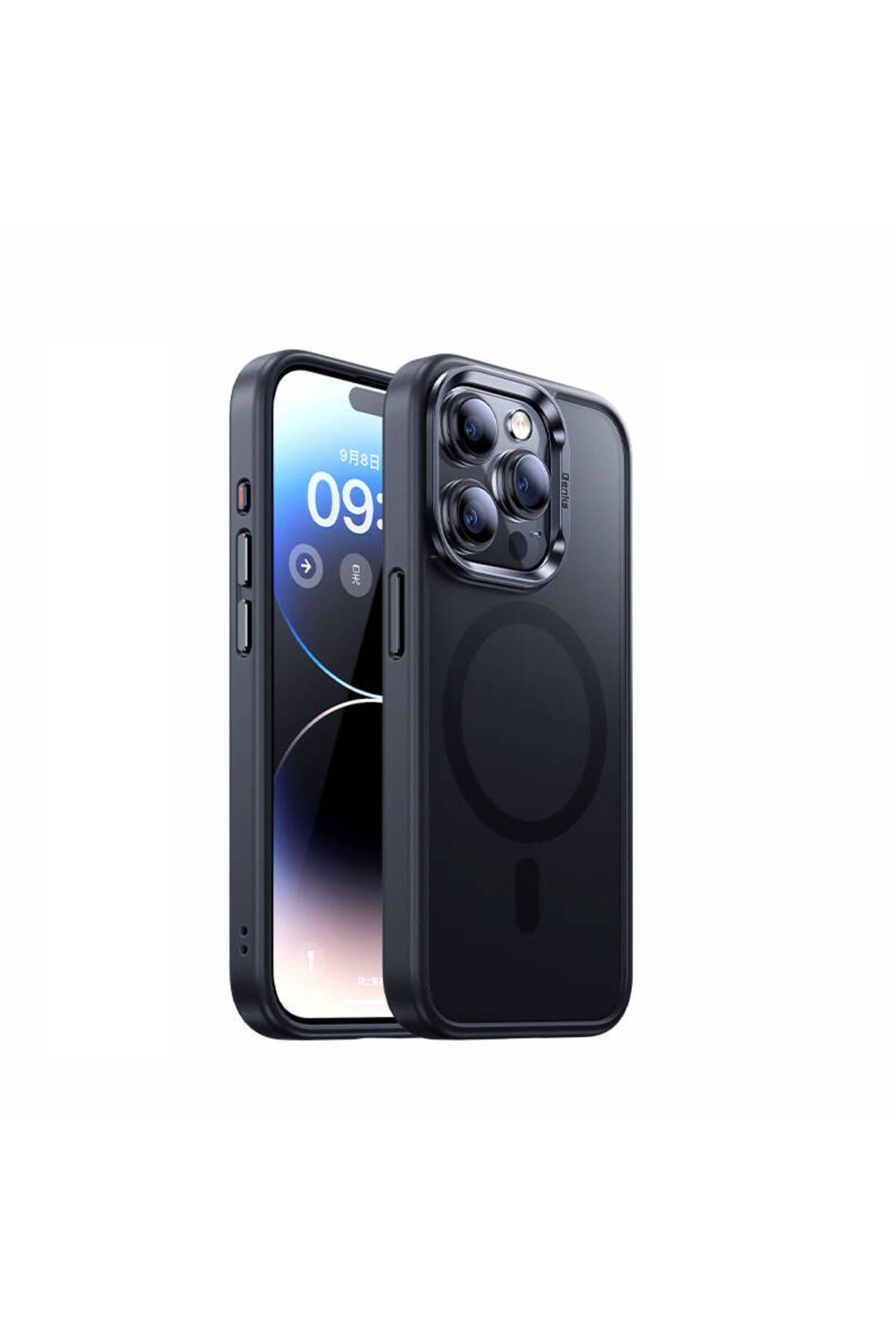 Benks iPhone 15 Pro Max Kılıf Magsafe Şarj Özellikli Benks Mist Protective Kapak Siyah