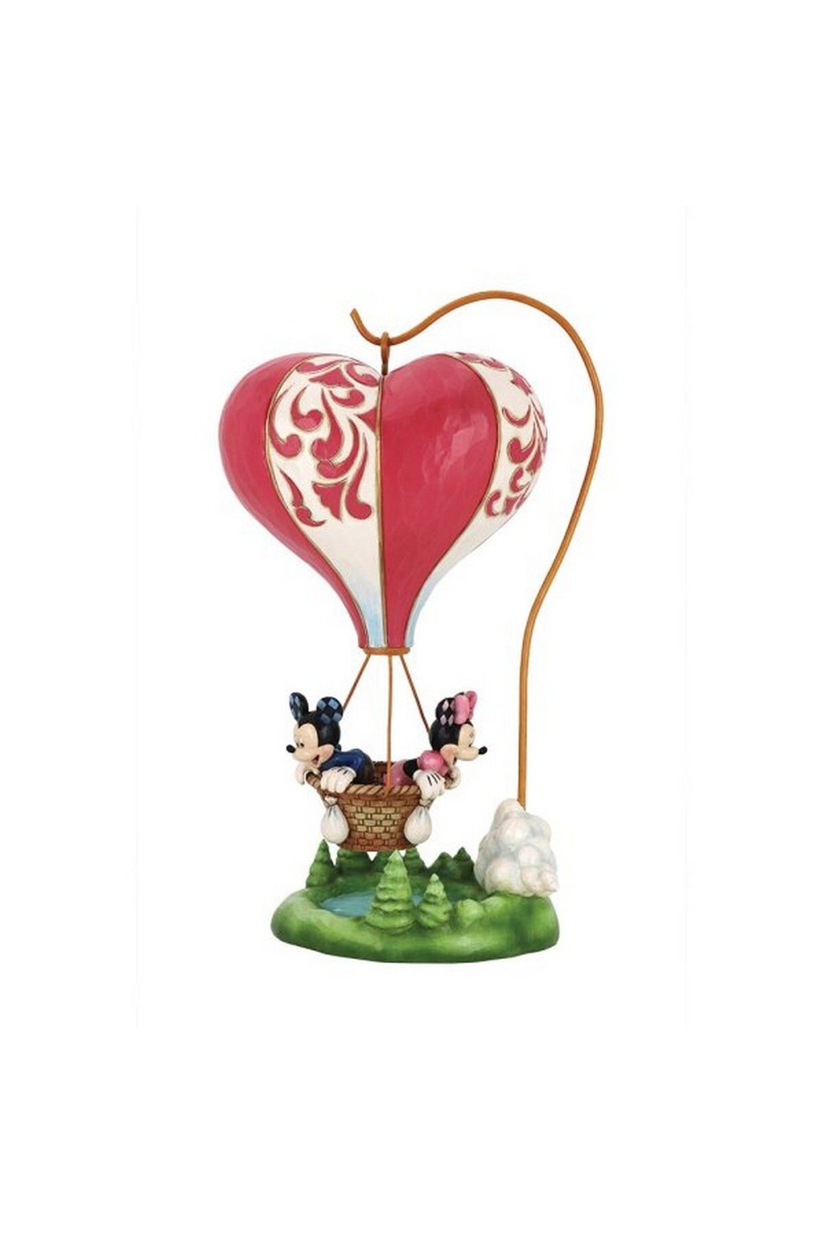 DİSNEY Aşk Uçuşa Geçiyor Mickey ve Minnie Kalpli Hava Balonu Figür Biblo