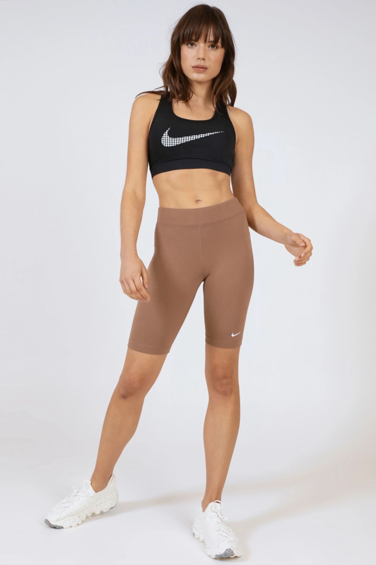 Nike Sportswear Essential MR Biker Kadın Kahverengi Tayt