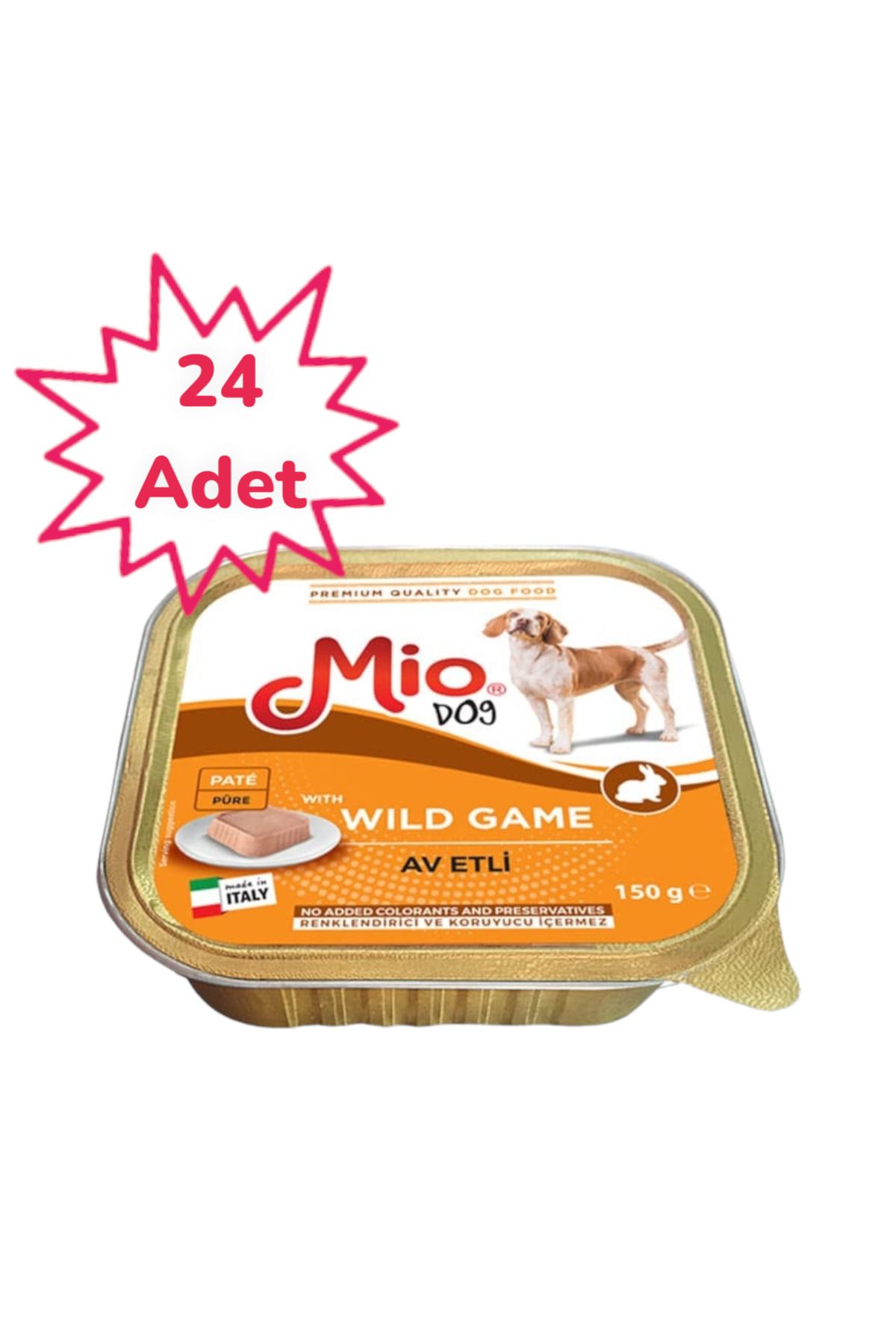 Mio Mio Av Etli Köpek Maması - Mio Konserve Et Parçacıklı Yaş Mama 150 gr *** 24 Adet ***