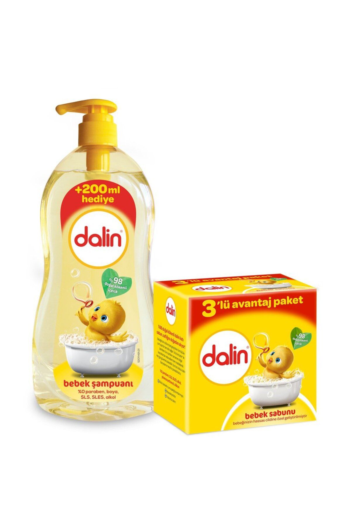Dalin Şampuan Klasik 900 ml Sabun 100 gr 3 Lü
