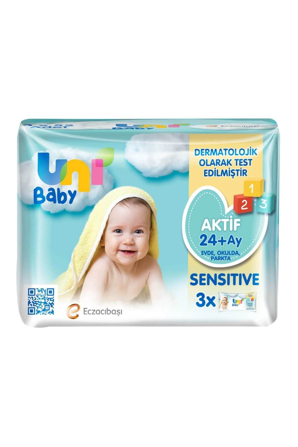 Uni Baby Aktif Sensitive Islak Havlu 3 X 52 Li
