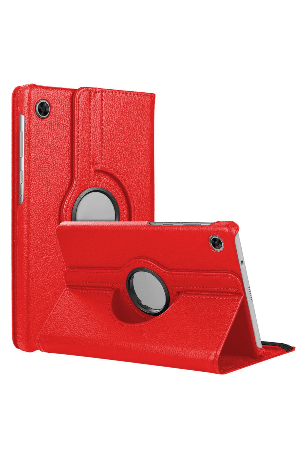 Microsonic Samsung Galaxy Tab A9 Kılıf 360 Rotating Stand Deri Kırmızı