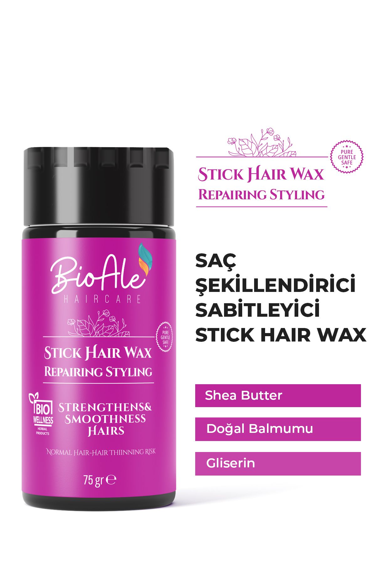 BioAle Haircare Bioale Onarıcı Stick Wax Bitkisel Ginseng 75 gr