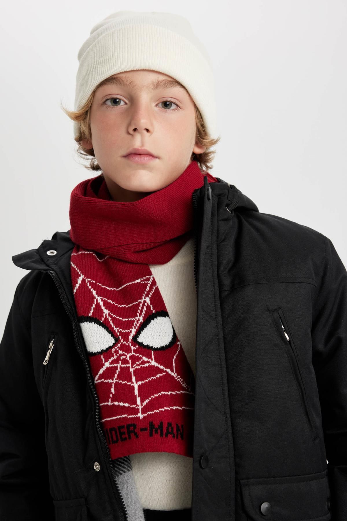 Defacto Erkek Çocuk Marvel Spiderman Triko Atkı