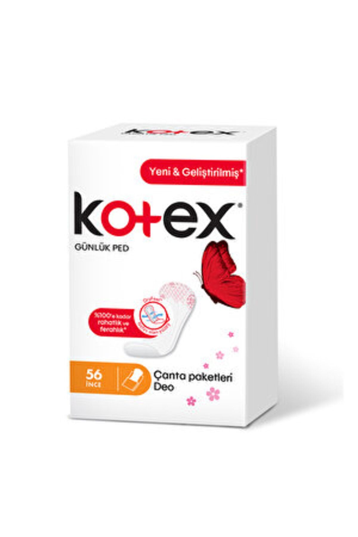 Kotex ( 5 ADET ) Kotex Günlük Ped İnce 56’lı Çanta Paketleri Deo