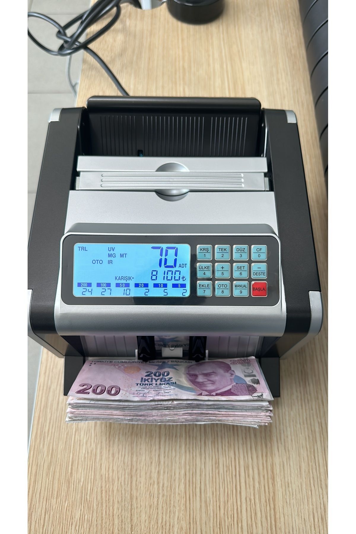 Demirtaş Plus TL Karışık Sayım Ofis Tipi Para Sayma Makinesi (SAHTE TESPİTLİ VE EKRAN HEDİYELİ)