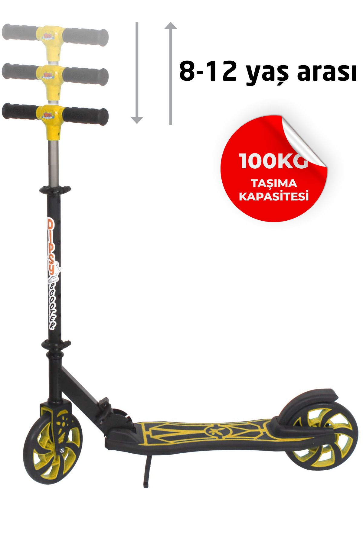 xinex scooter Tekerlekli Katlanabilir +12 Yaş Üzeri Max 100 kg Taşıma Kapasite Frenli Scooter
