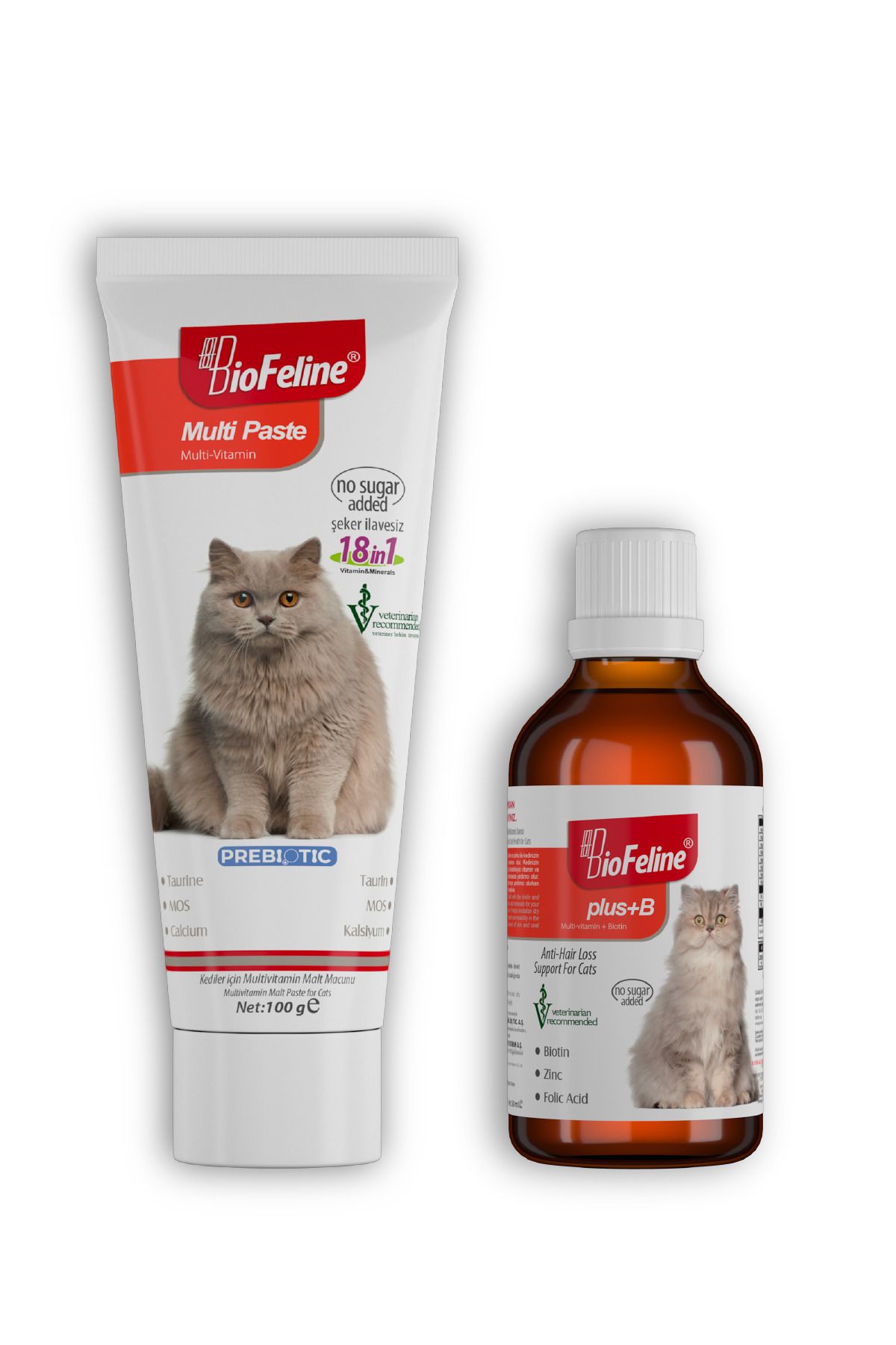 BioFeline Plus+b For Cats 50ml & Multi Paste 100g