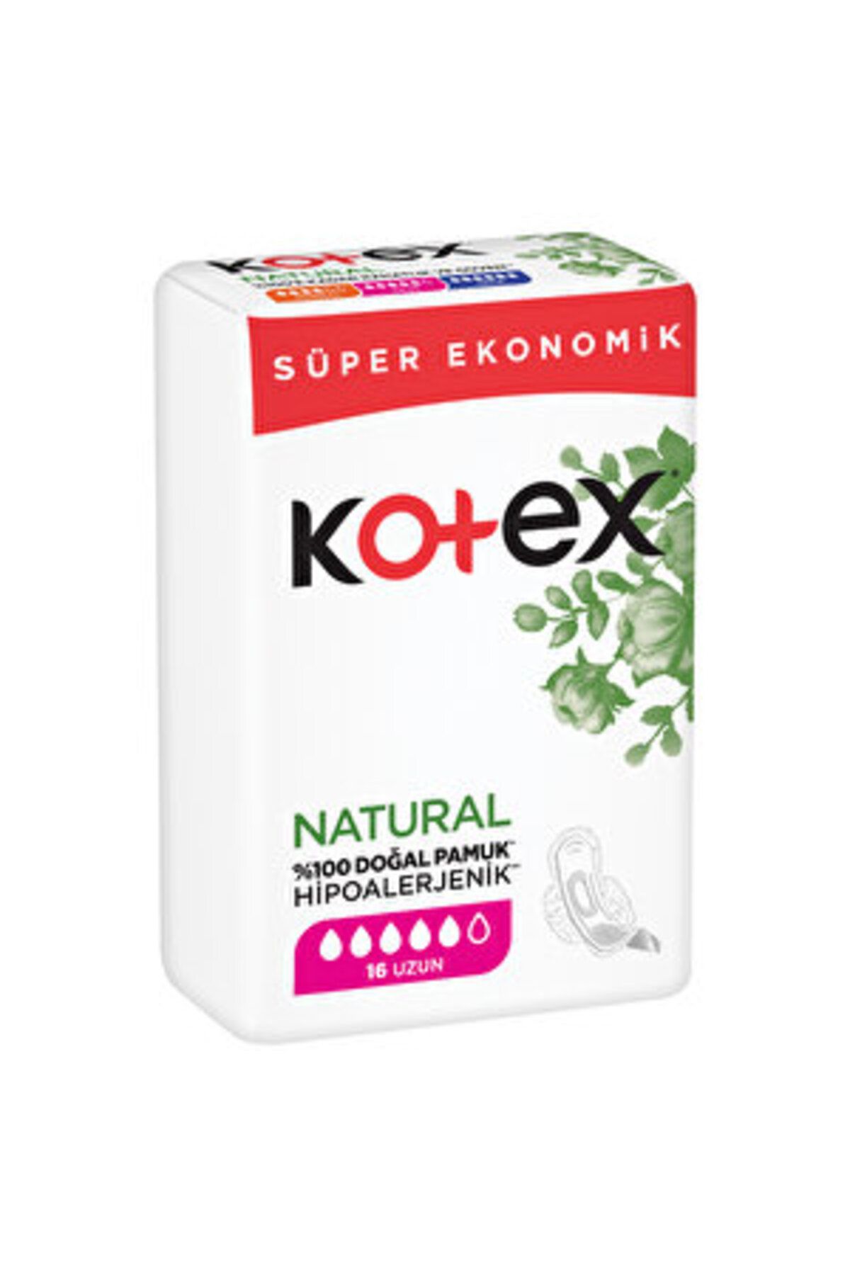 Kotex ( 3 ADET ) Kotex Natural Ultra Quadro Hijyenik Ped Uzun 16'lı