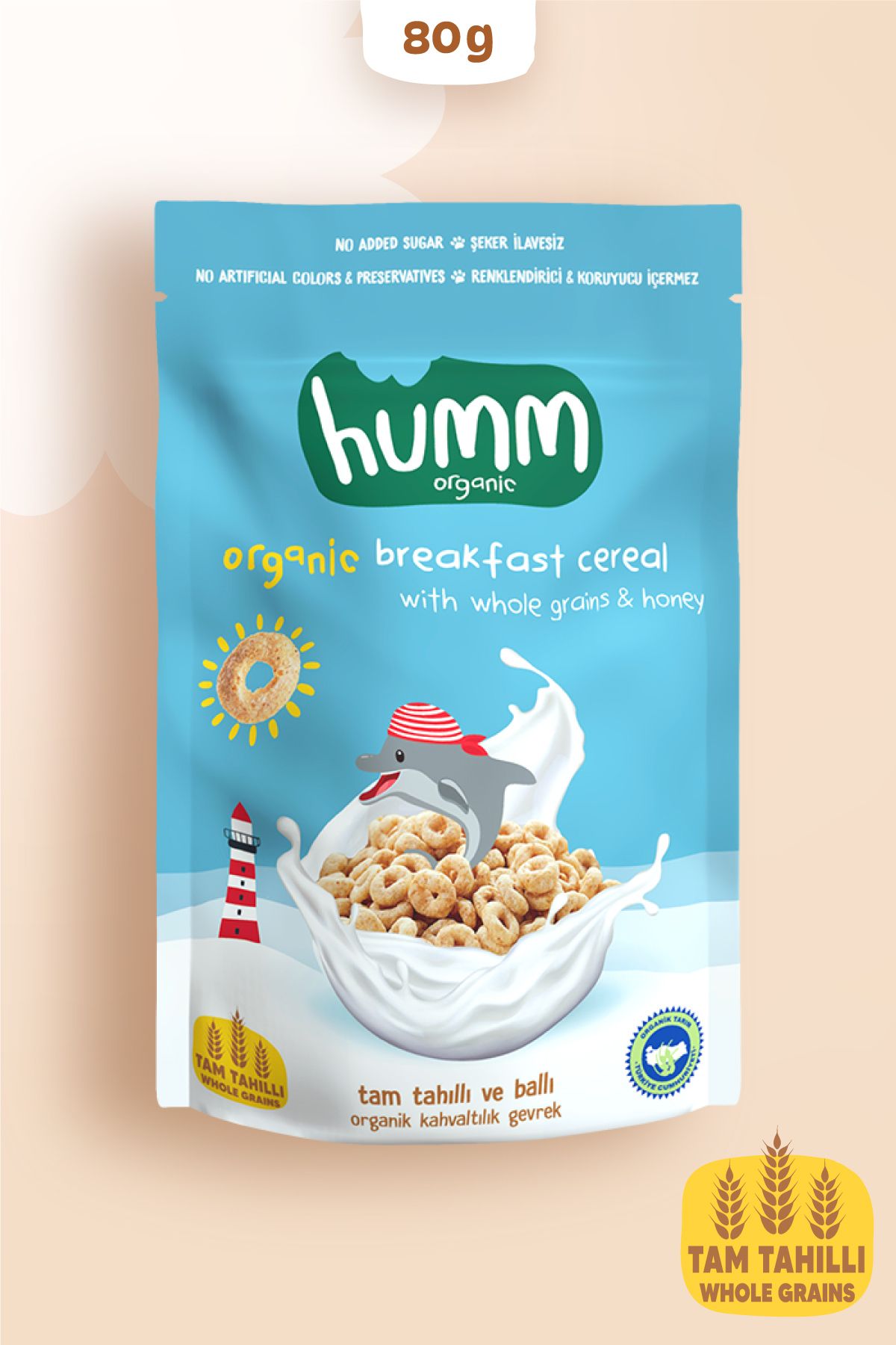 Humm Organic Organik Tam Tahıllı Ve Ballı Kahvaltılık Gevrek - 80g