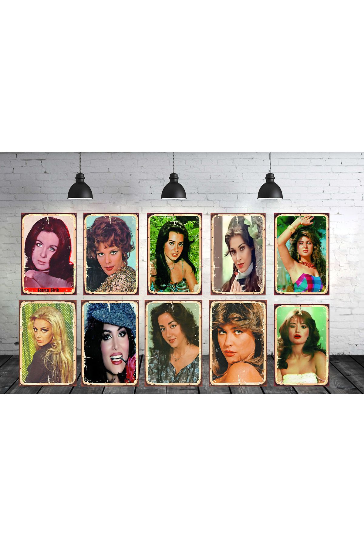 TAKIFİX Yeşilçam’ın Nostalji “güzeller Geçidi Temalı 10 Adet 20x30 CM Retro mdf Poster Seti