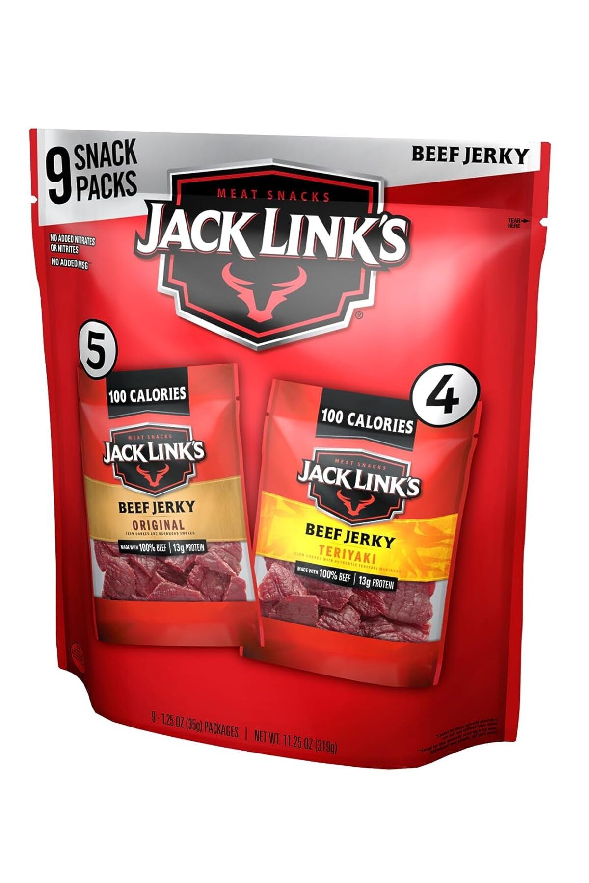 Jack Link's Beef Jerky Variety - Includes Original and Teriyaki 9 Paket 319 gr