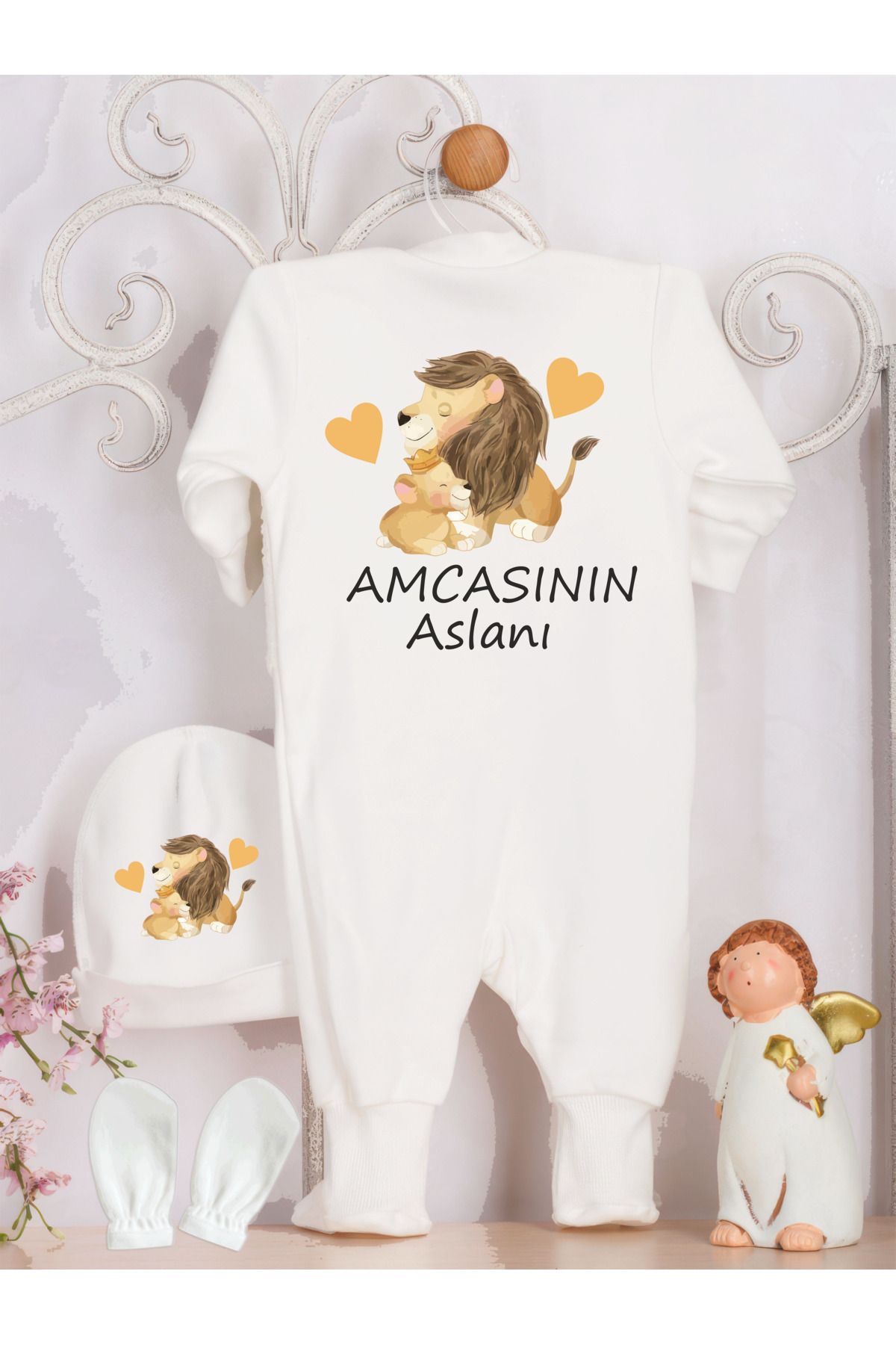 CACTUS COLLECTION AMCA YAZILI TASARIM AMCASININ ASLANI BEBEK HASTANE ÇIKIŞI TULUM SET
