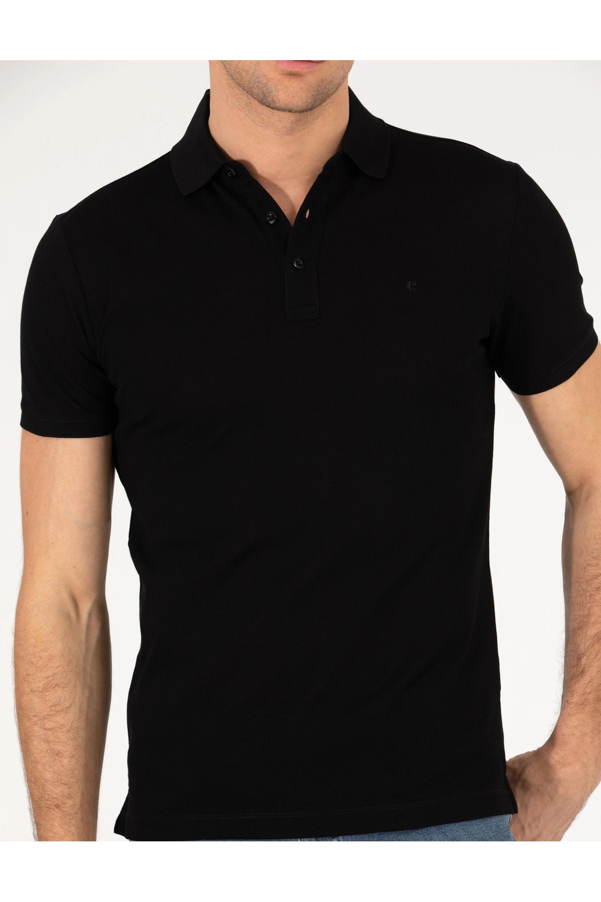 Cacharel Siyah Polo Yaka Slim Fit Basic T-Shirt G051SZ011.000.1592189.VR033