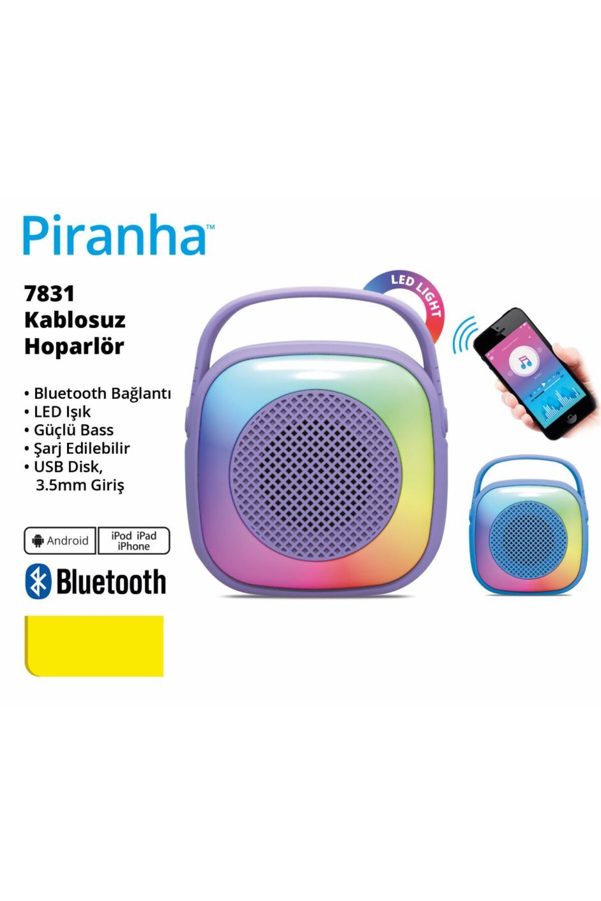 Piranha 7381 Taşınabilir Bluetooth Hoparlör Ses Bombası Mavi