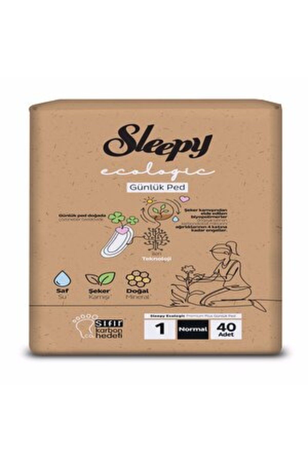 Sleepy ( 5 ADET ) Sleepy Ecologic Günlük (Boy 1) Süper Normal Ped 40'lı