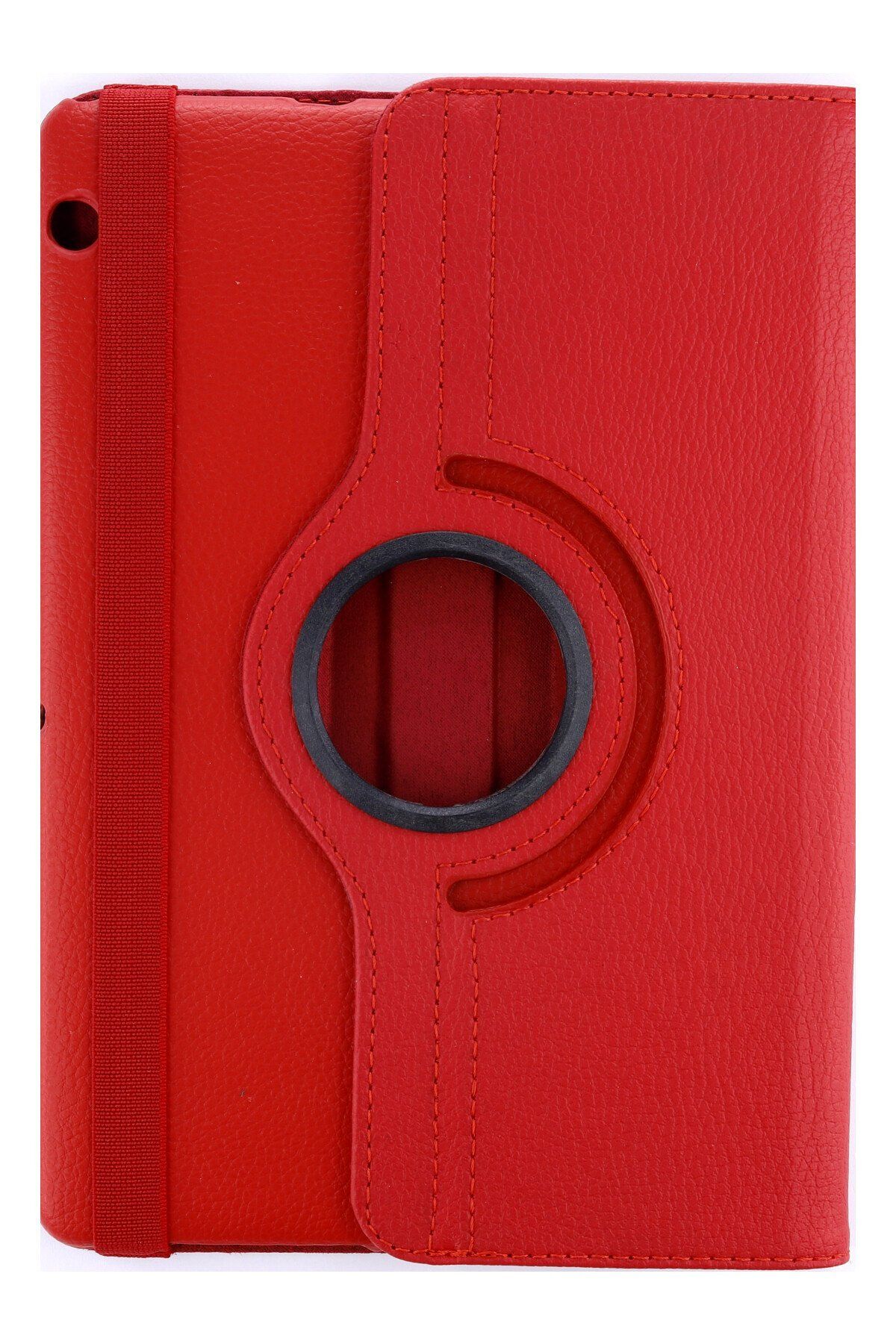 AQUA AKSESUAR Huawei MediaPad T3 10 / 9.6 Uyumlu Kılıf 360 Dönerli Deri Korumalı Tablet Kılıfı - Kırmızı