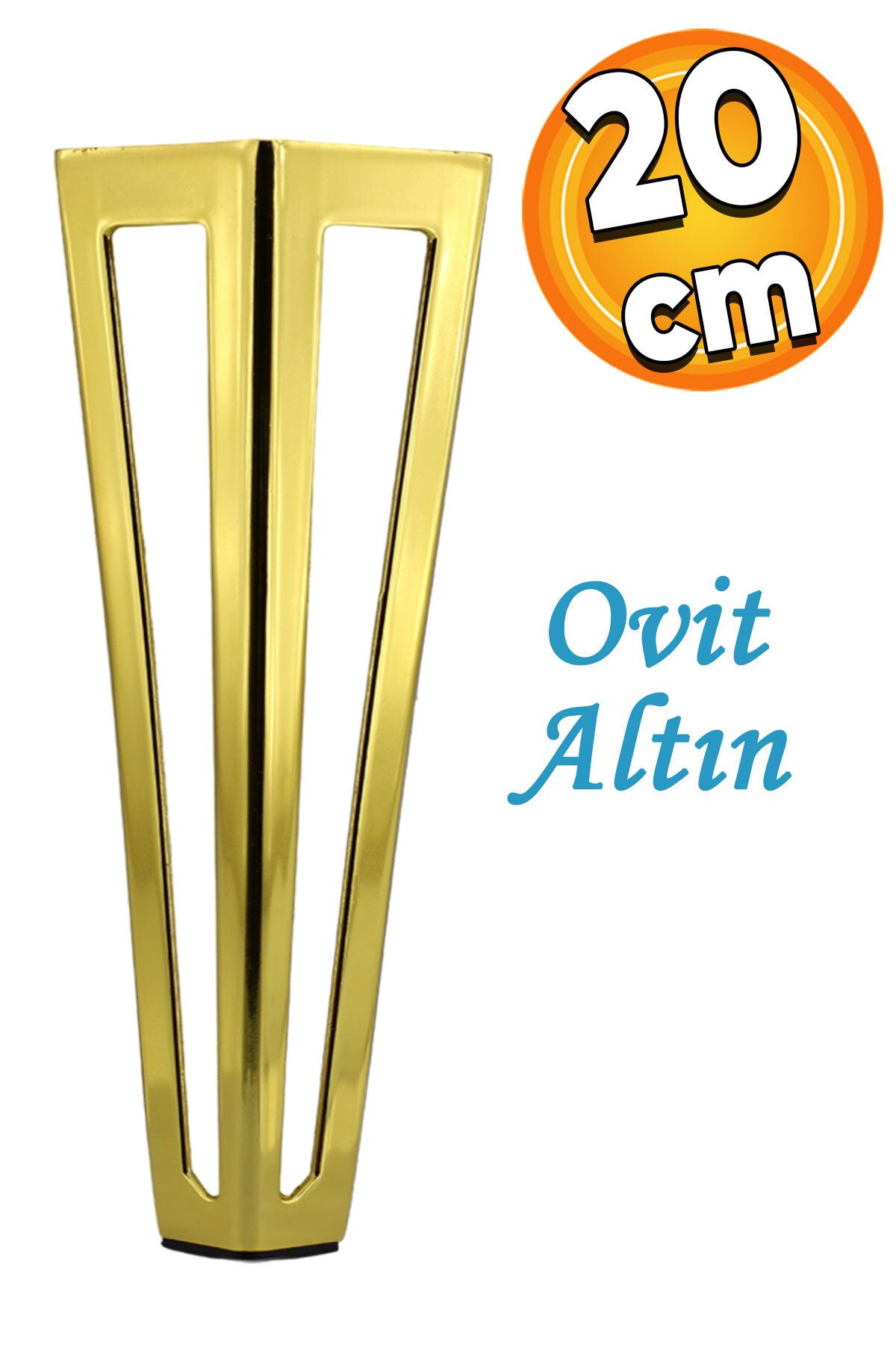 Badem10 Ovit Koltuk Baza Tv Mobilya Ayağı Ünitesi Sehpa Masa Ayağı Metal Ayakları 20 Cm Altın