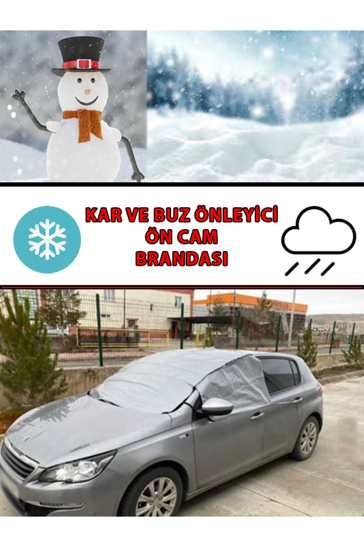 Genel Markalar Volkswagen Golf 4 Ölçülerine Uyumlu Ön Cam Kar Ve Buz Brandası