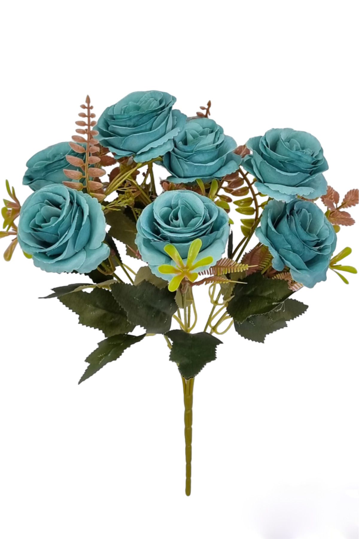 MD Aspiz Flowers 1 Adet Minyatür Gül Rosa Çiçek Demeti Gül Goncası ( 7 Dal Pampas Sarmaşık Okaliptus Sarkan Lale )
