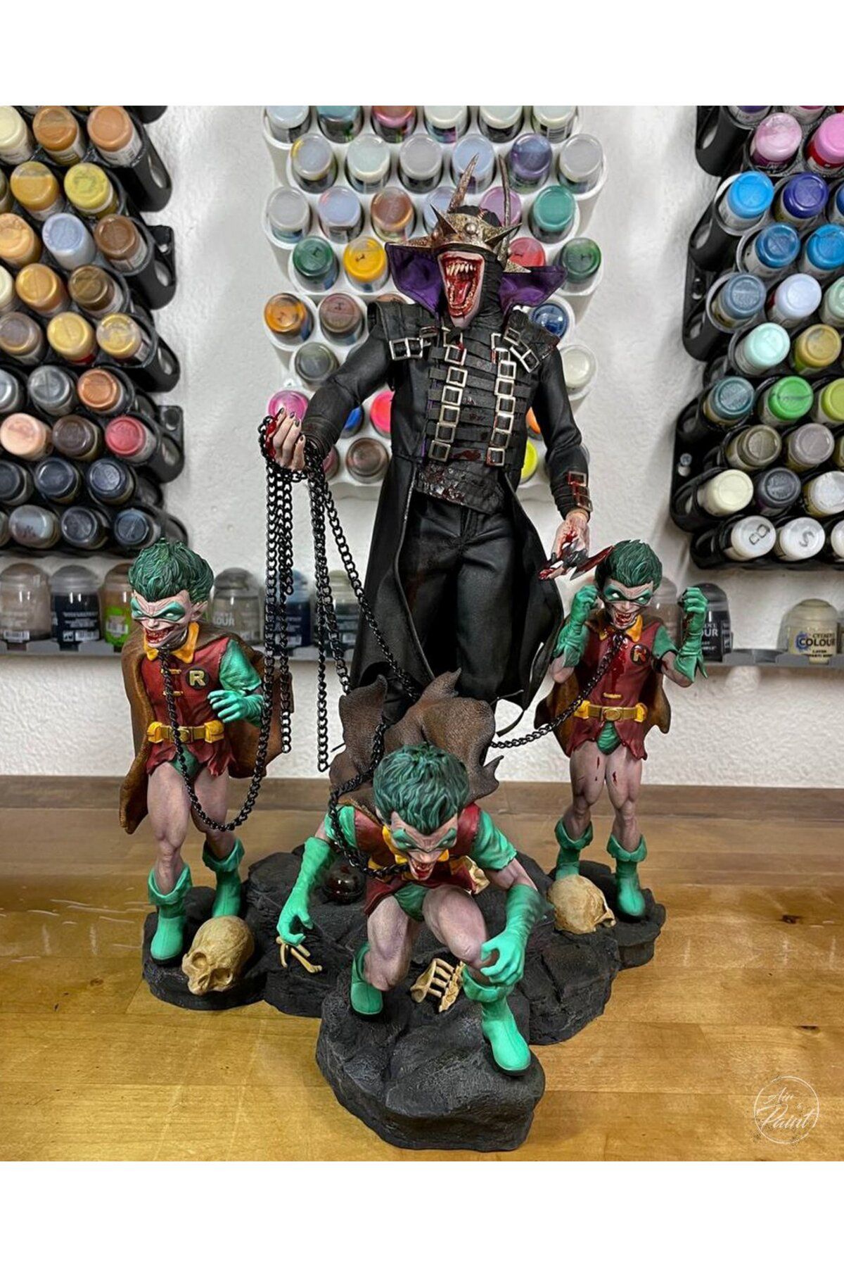 TuransoyCraft DC Batman Who Laughs Figür Batman Robin Figür Gülen Batman Figür 25CM Büyük Boy
