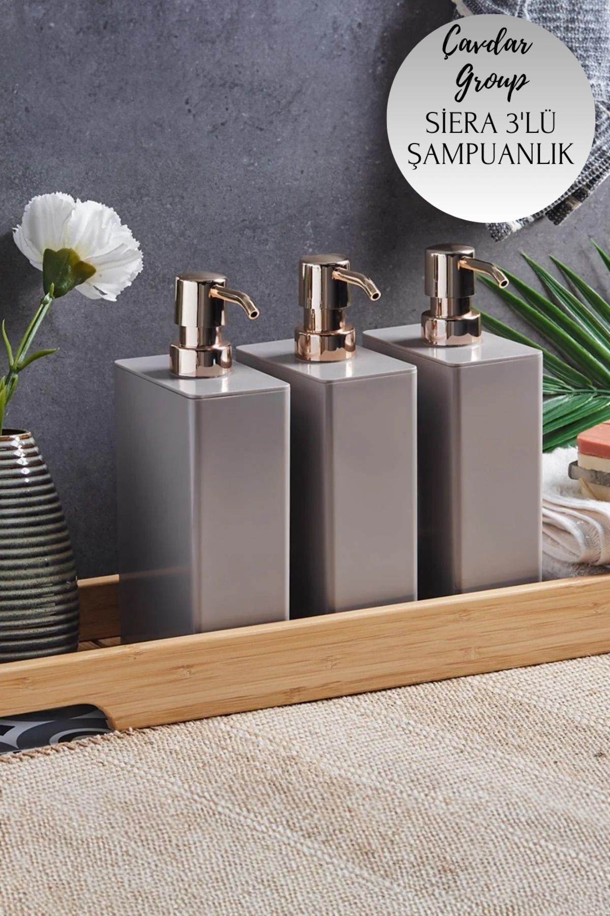 Çavdar Group Siera 3'lü Şampuanlık Duş Jeli Conditioner 3 Adet Sıvı Sabunluk