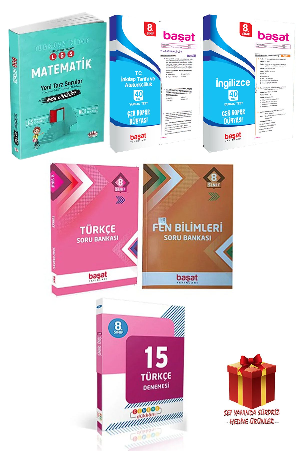 Başat Yayınları 8. Sınıf Başat Türkçe Soru Bankası-matematik-inkılap-ingilizce-fen Bilimleri- Hediye