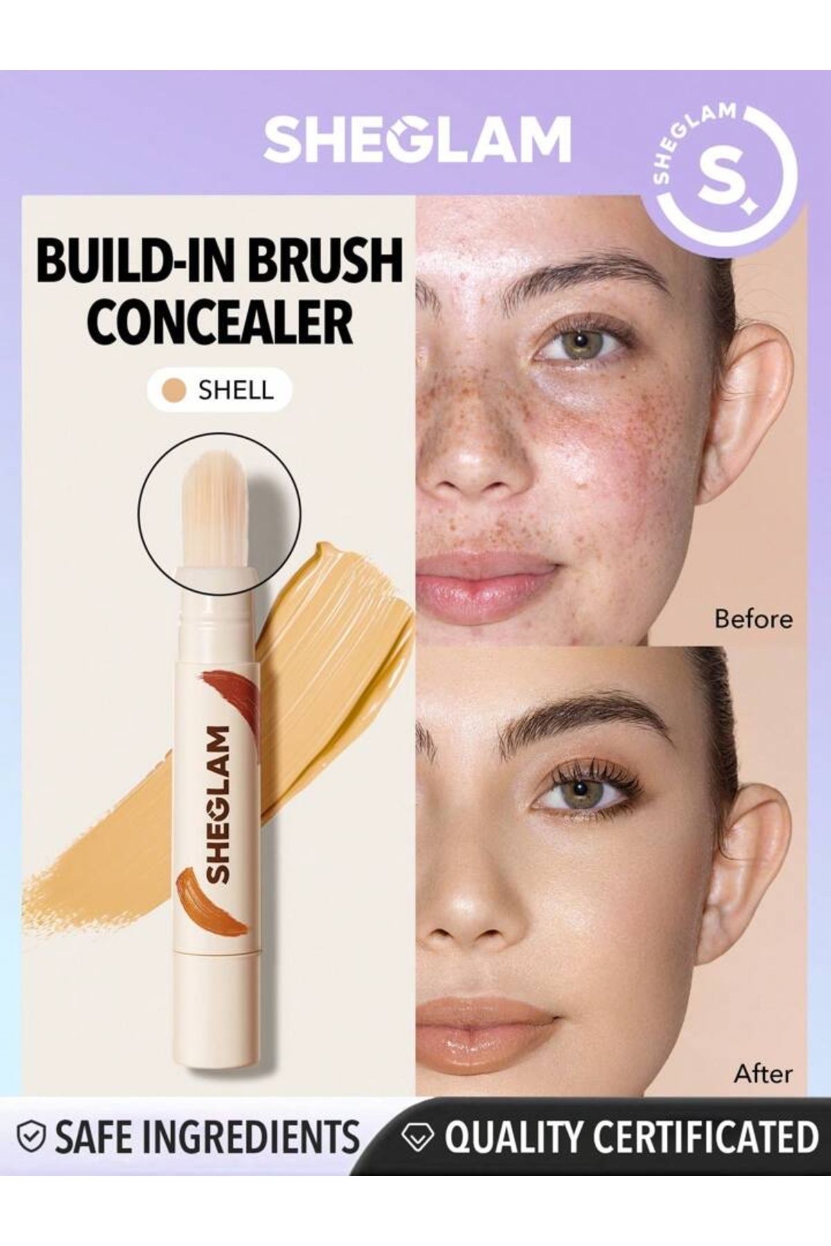 SHEGLAM Perfect Skin High Coverage Concealer-Shell