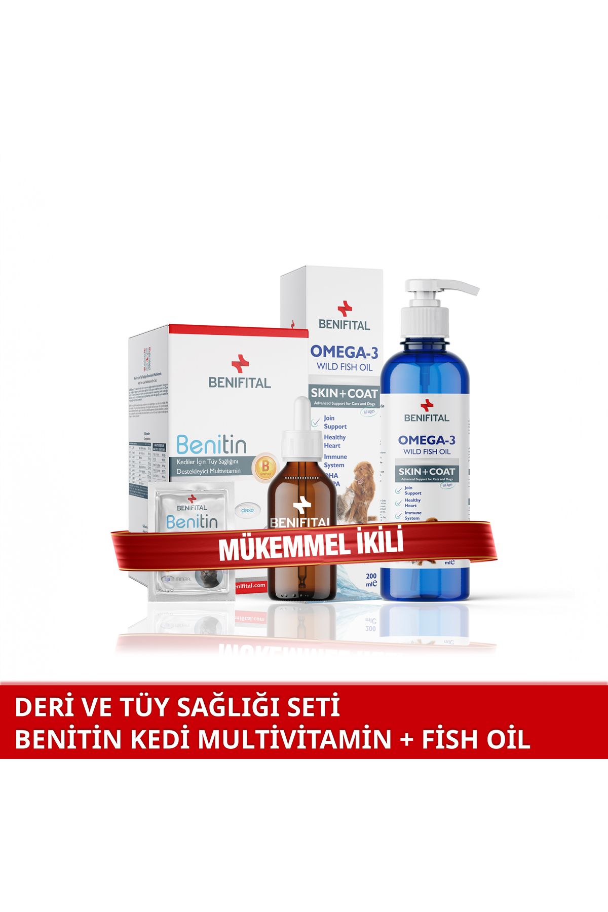 Benifital Kedi Deri Ve Tüy Sağlığı Seti Tüy Dökümü Önleyici Benitin Fish Oil (BİOTİN VE OMEGA 3-6)
