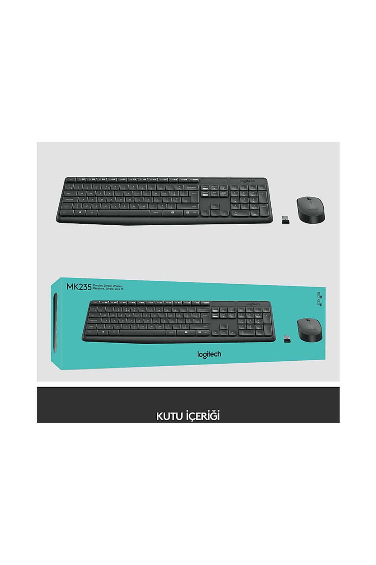 logitech MK235 Kablosuz Klavye ve Mouse Seti Rusça