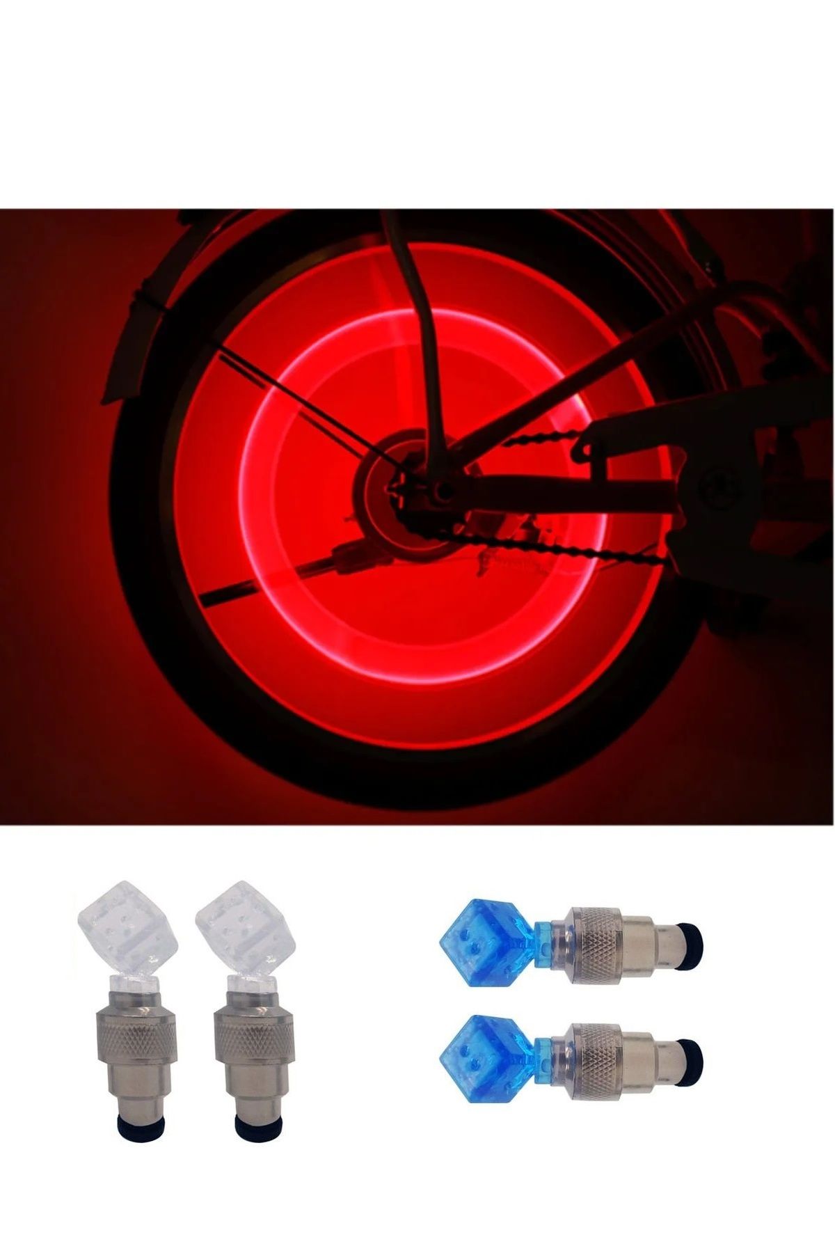 Bisan 4 Adet Bisiklet Motosiklet Oto Led Işıklı Hareket Sensörlü Işıklı Jant Sibop Kapağı