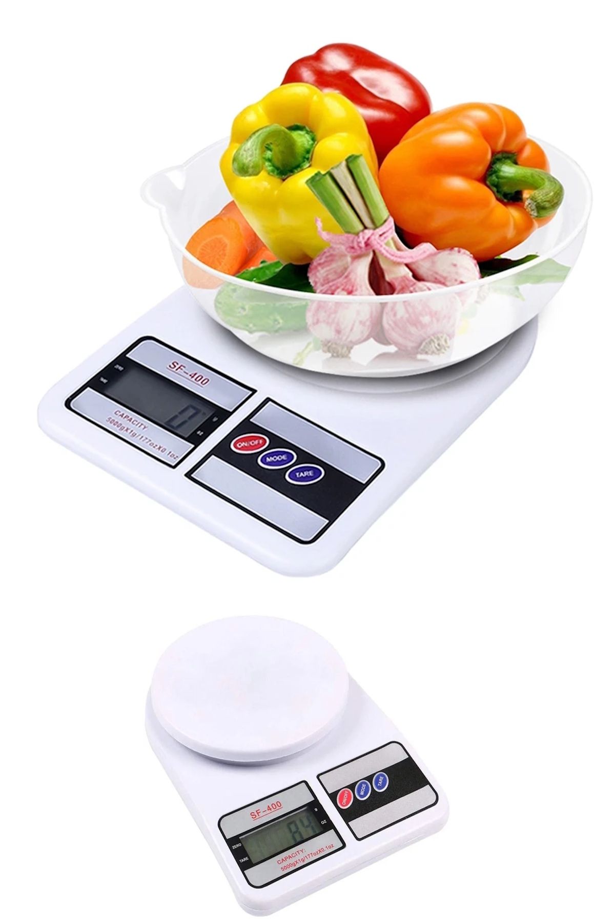 FırsatVar Dijital Hassas Mutfak Tartısı Lcd Ekranlı Mutfak Terazisi Pilli Un Şeker Meyve Tartısı Max:10kg